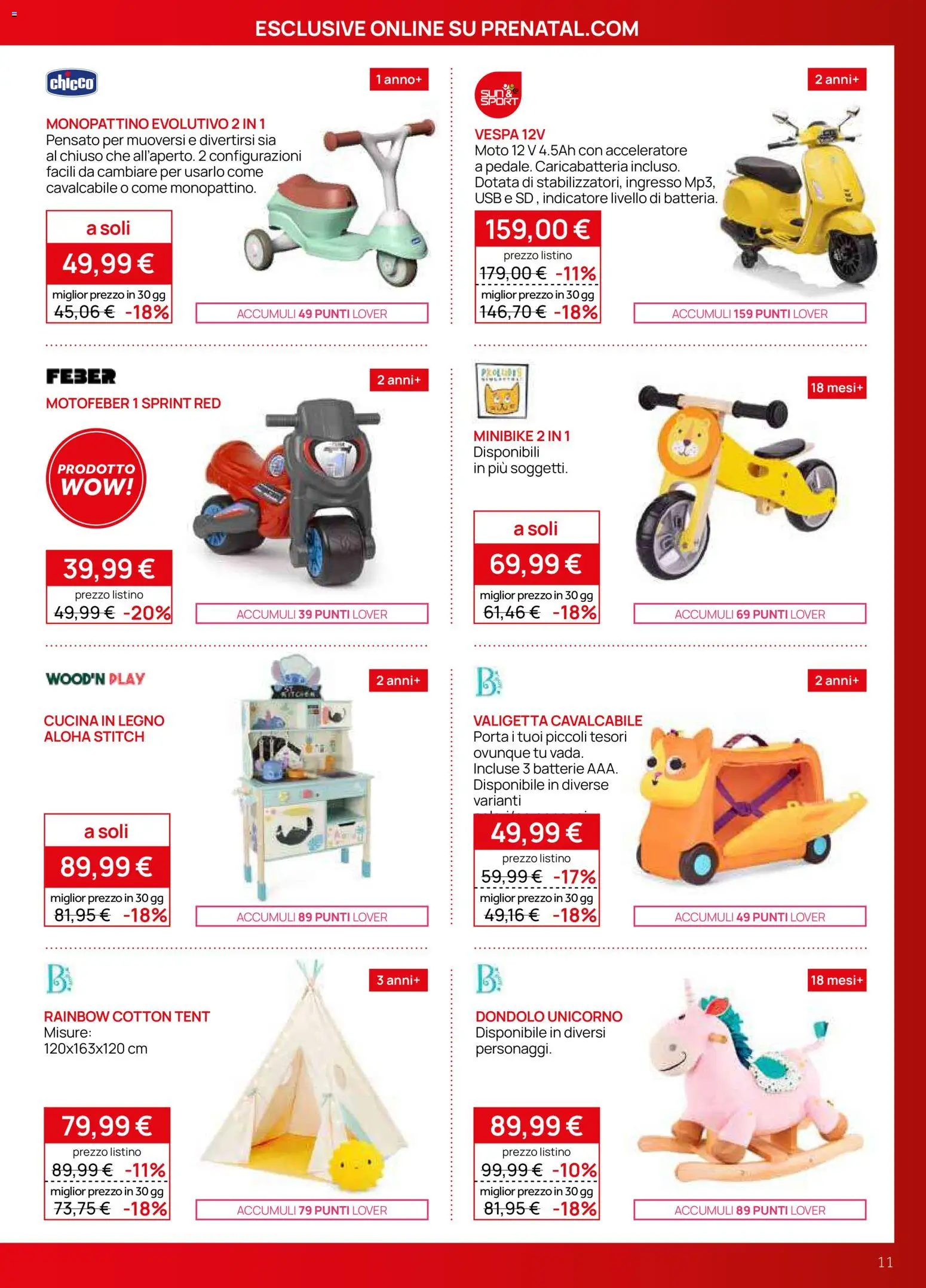 Volantino Prenatal del 04.11.2025 | Pagina: 11 | Prodotti: Dondolo, USB, Valigetta, Batterie