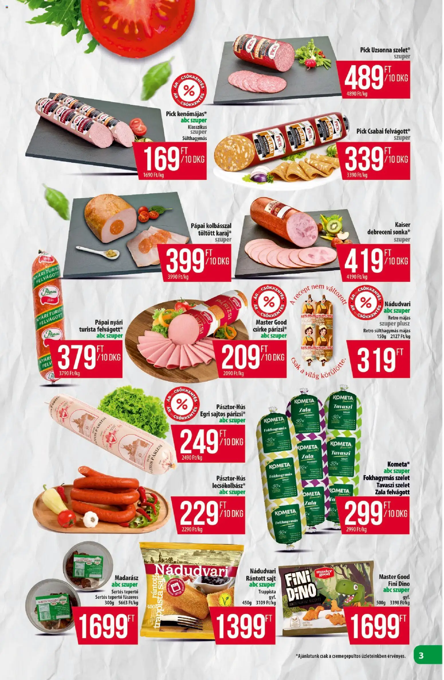 COOP akciós ujság - amely érvényes a következő dátumtól: 15.01.2026 | Oldal: 3 | Termékek: Pick, Rántott sajt, Felvágott, Trappista sajt