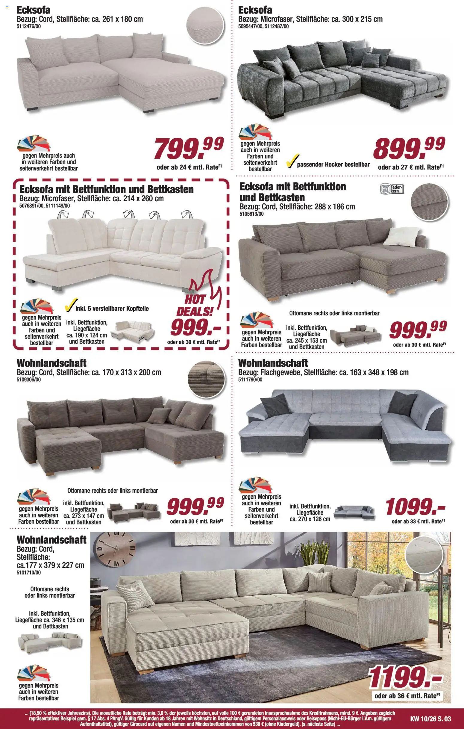 Poco Prospekt 	 – gültig ab 01.03.2026 | Seite: 3 | Produkte: Wohnlandschaft, Hocker, Ecksofa