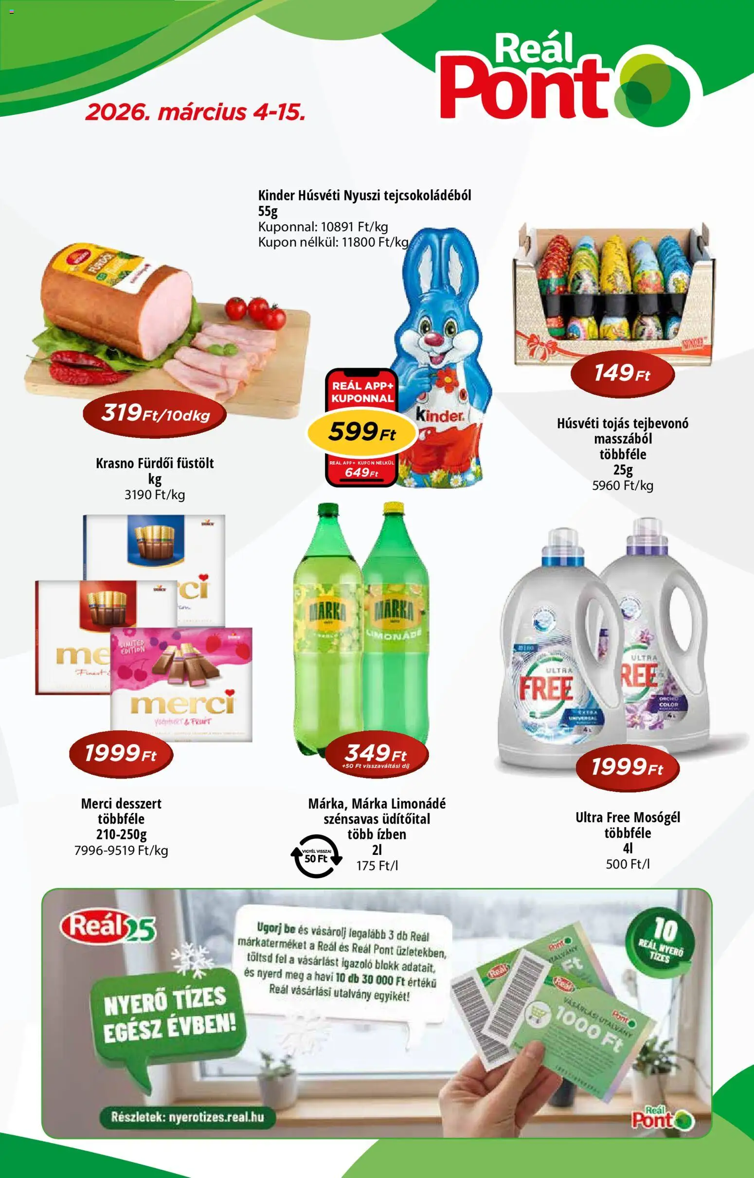 Reál akciós ujság - amely érvényes a következő dátumtól: 04.03.2026 | Oldal: 1 | Termékek: Mosógél, Limonádé, Tojás