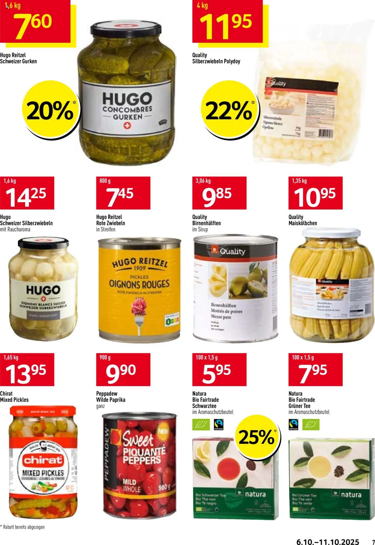 Prodega Aktionen Fondue/Raclette – gültig ab 06.10.2025 | Seite: 7 | Produkte: Sirup, Tee, Gurken, Zwiebeln
