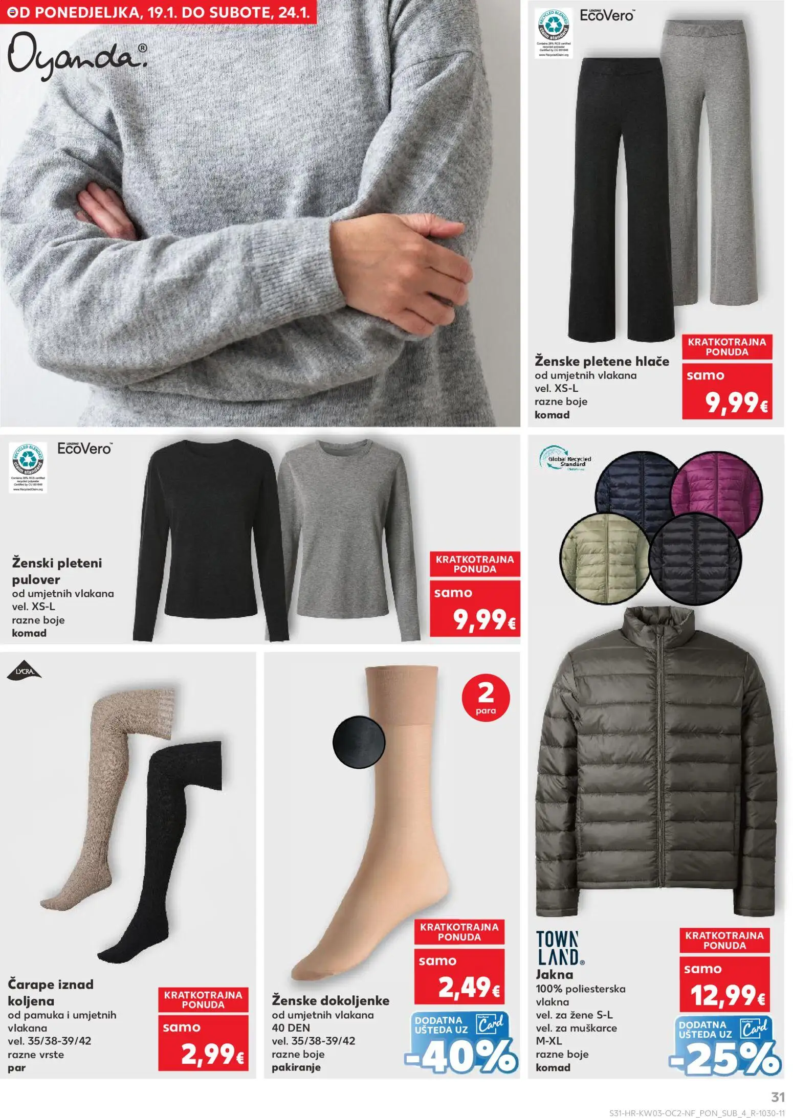 Kaufland katalog | vrijedi od 14.01.2026 | Stranica: 31 | Proizvodi: Jakna, Hlače, Čarape