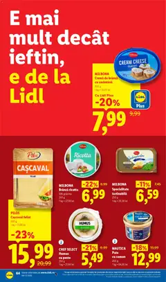 Ofertele Lidl valabile de la 20.04.2026 | Pagină: 64 | Produse: Cașcaval, Cremă, Smântână, Humus