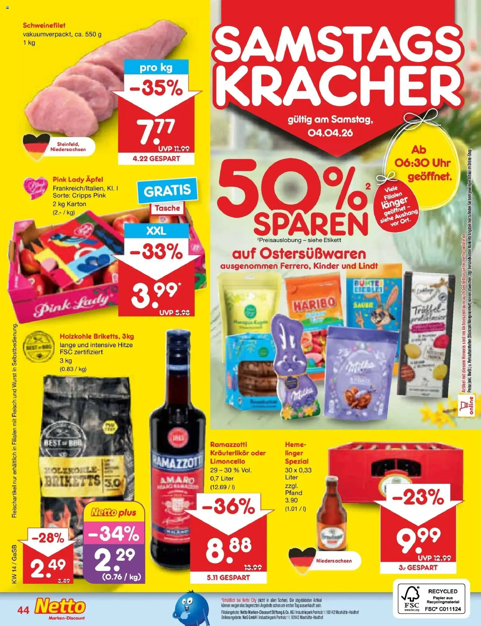 Netto Marken-Discount Prospekt Bremen-Lesum	 – gültig ab 30.03.2026 | Seite: 58 | Produkte: Haribo, Äpfel, Schweinefilet, Uhr