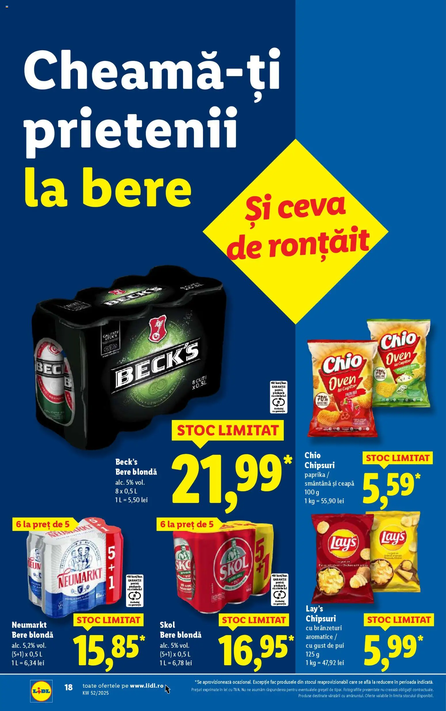Noul catalog Lidl – valabil de la 22.12.2025 | Pagină: 18 | Produse: Hacıyatmaz Kedi Oyuncağı, Bere, Chipsuri, Smântână