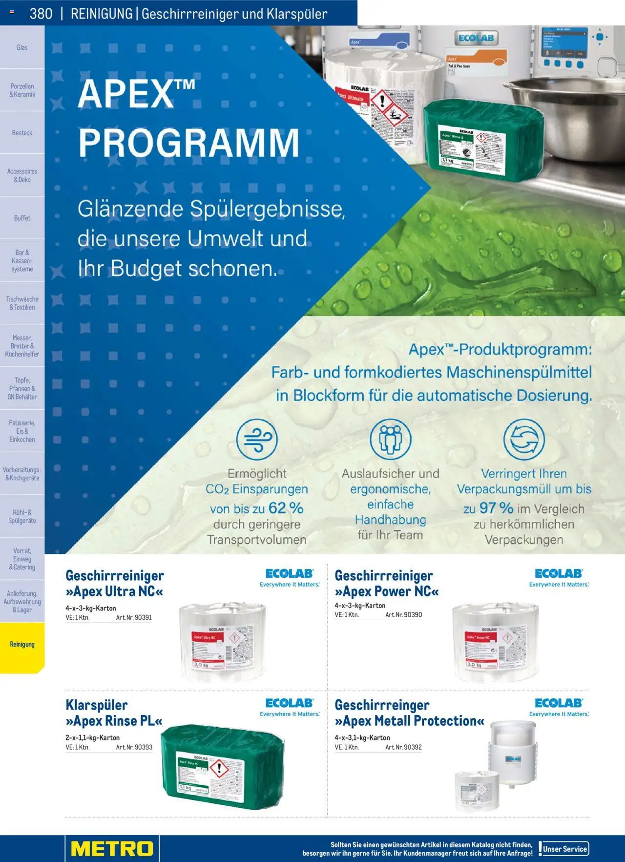 Metro angebote Angebote Gastro Non Food 2025 gültig ab 02.12.2024 | Seite: 380 | Produkte: Klarspüler, Eis