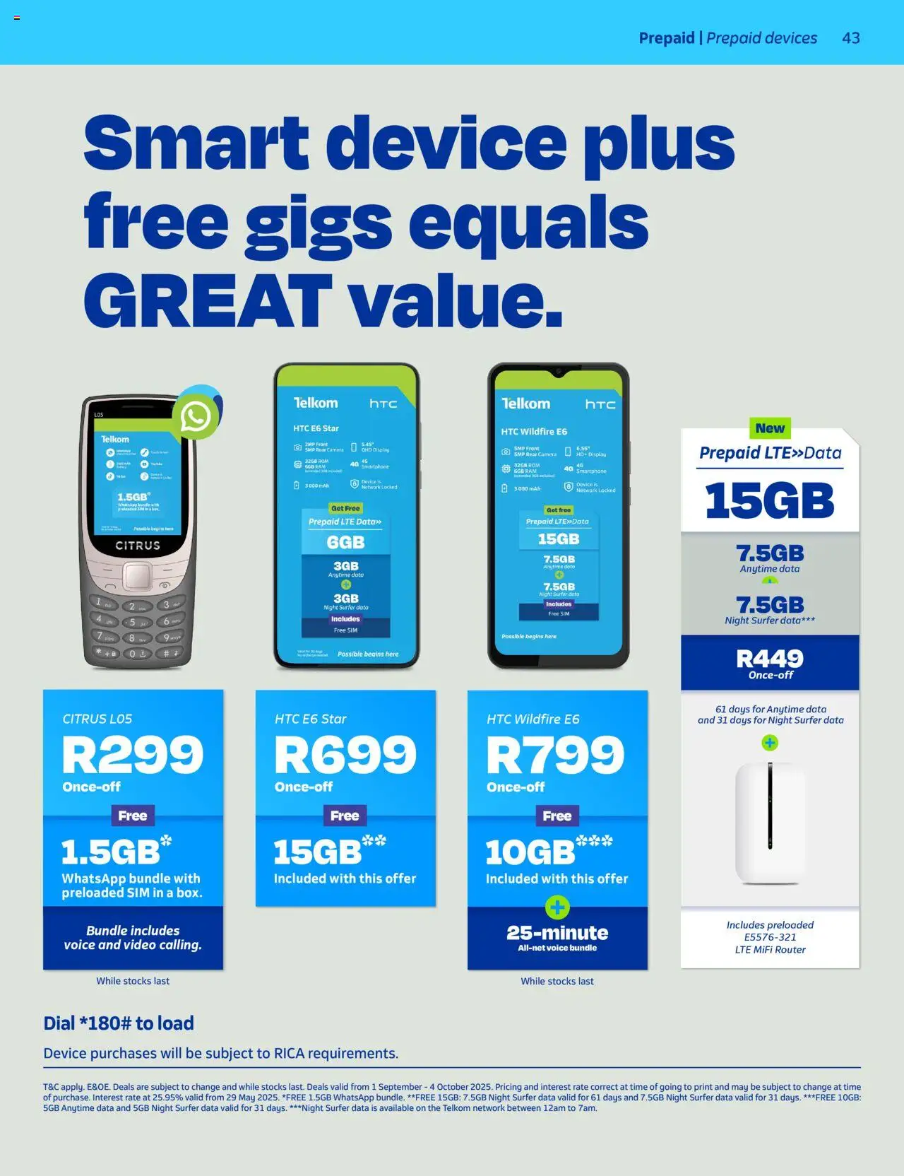 New Telkom catalogue – valid from 01.09.2025 | Page: 41 | Products: Sim, Router, Smartphone, Camera