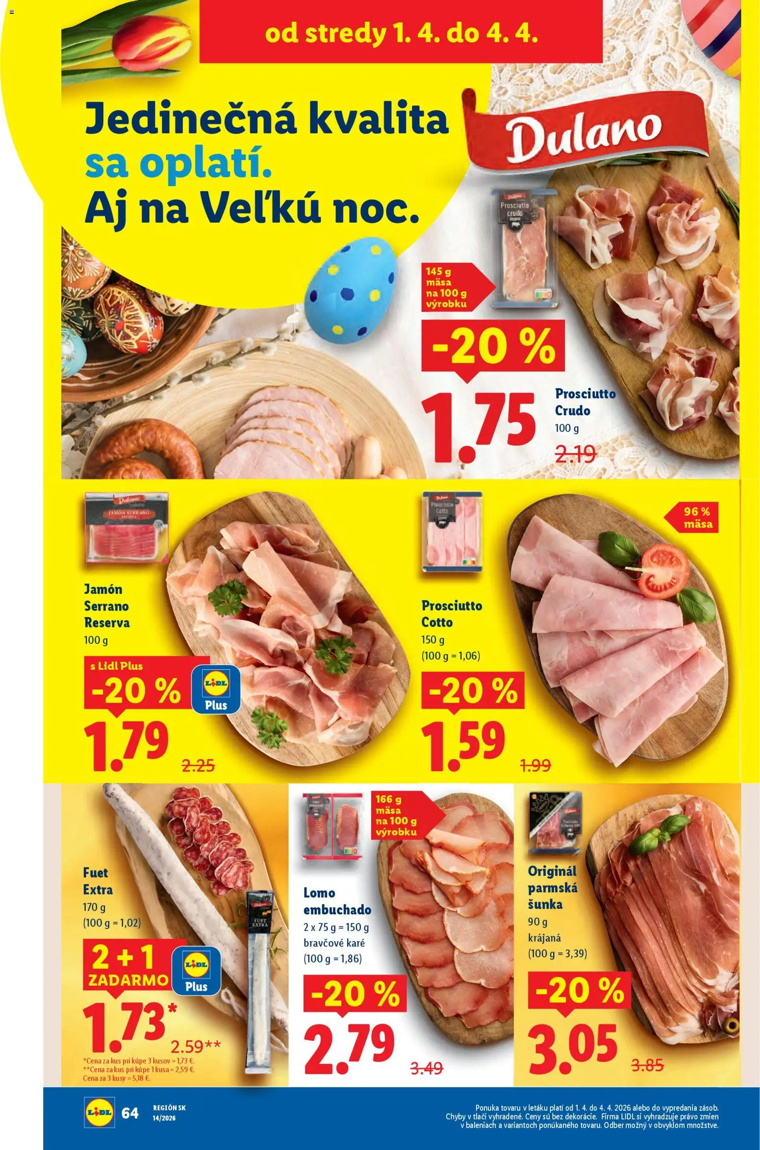Nové Lidl akcie – leták je platný od 30.03.2026 | Strana: 80 | Produkty: Šunka, Bravčové karé