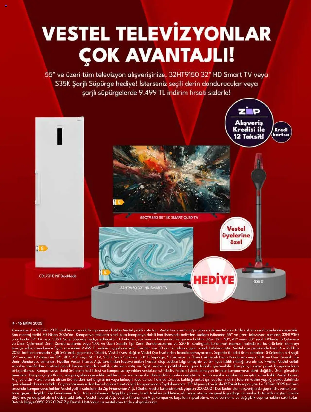 Vestel Tüketici Elektroniği - 04.10.2025 tarihinden itibaren geçerlidir | Sayfa: 10 | Ürünler: TV, Televizyon, Dondurucu