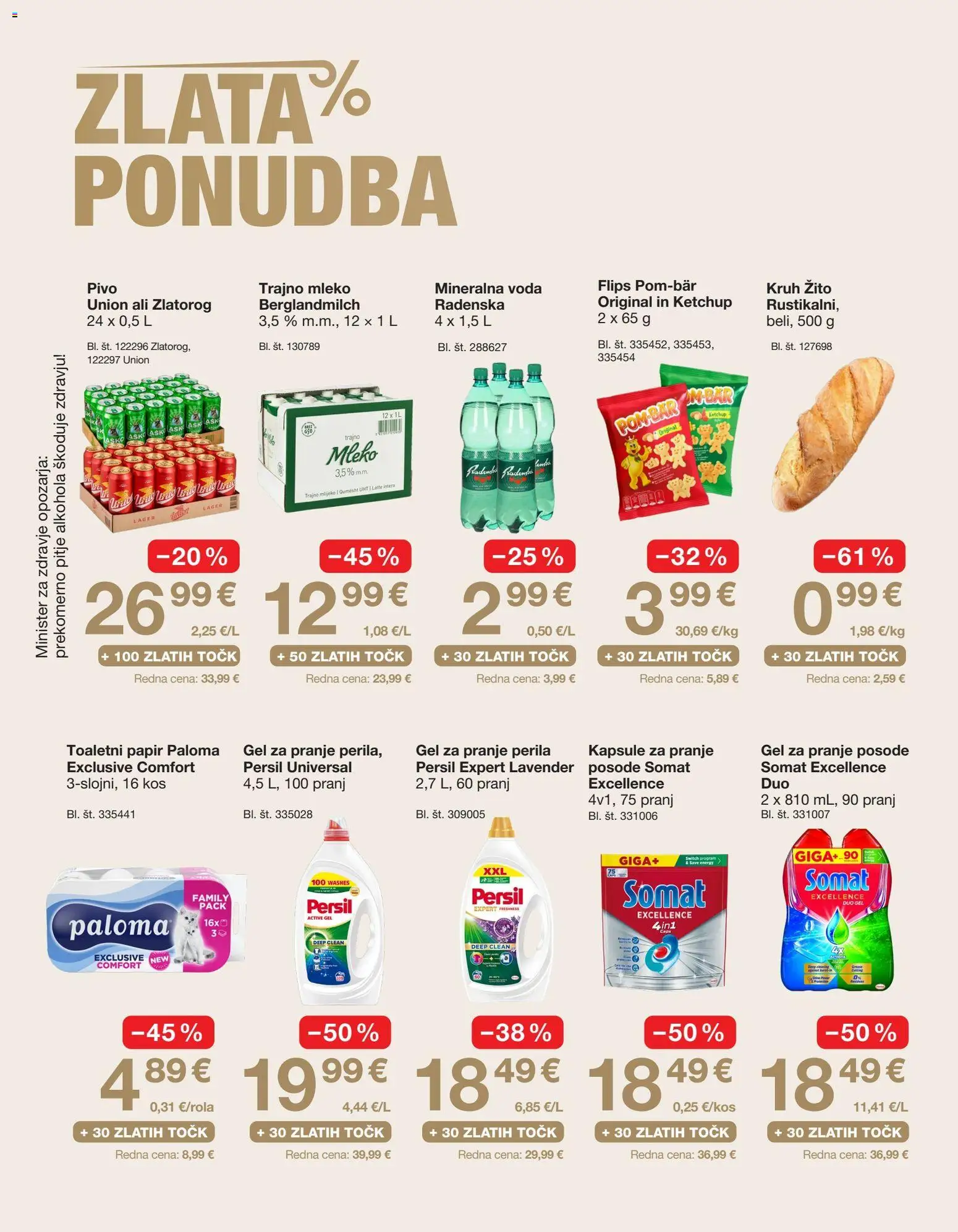 Novi Petrol katalog ponudbe – veljaven od 02.03.2026 | Stran: 24 | Izdelki: Toaletni papir, Kos, Mineralna voda, Voda