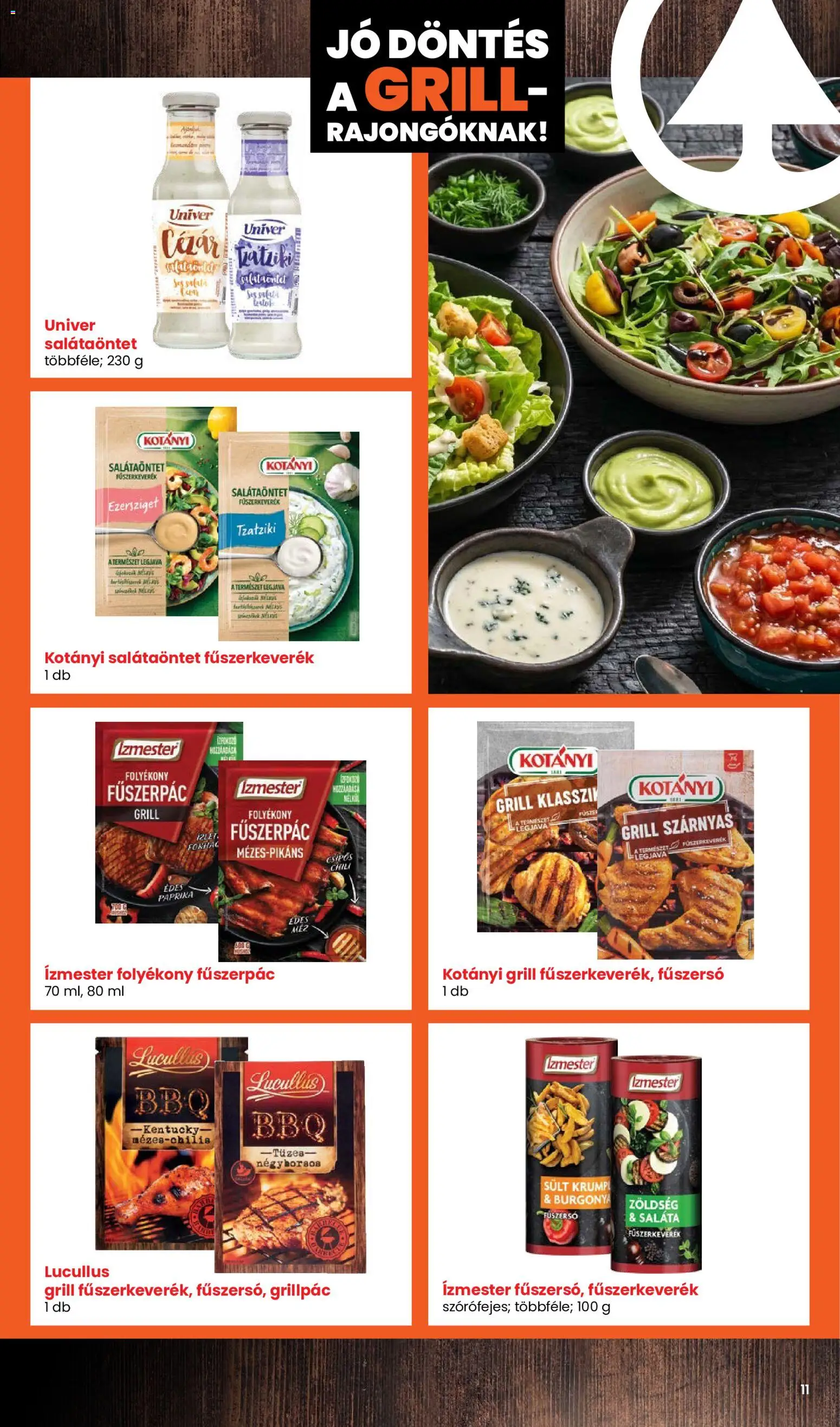 Interspar akciós ujság - amely érvényes a következő dátumtól: 30.04.2026 | Oldal: 11 | Termékek: Fűszerkeverék, Grill, Zöldség, Saláta