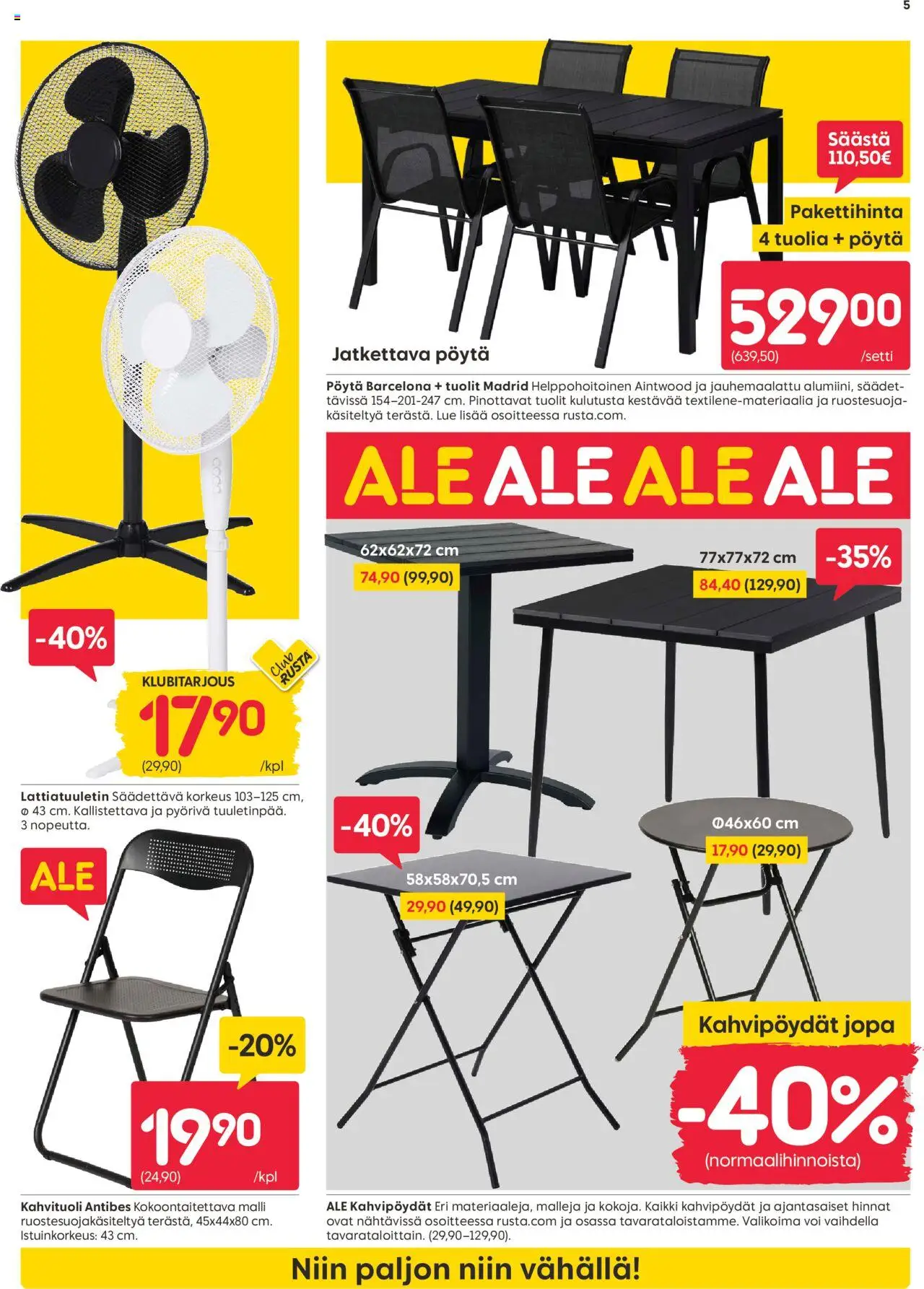  | Sivu: 5 | Tuotteet: Pöytä, Voi, Lattiatuuletin