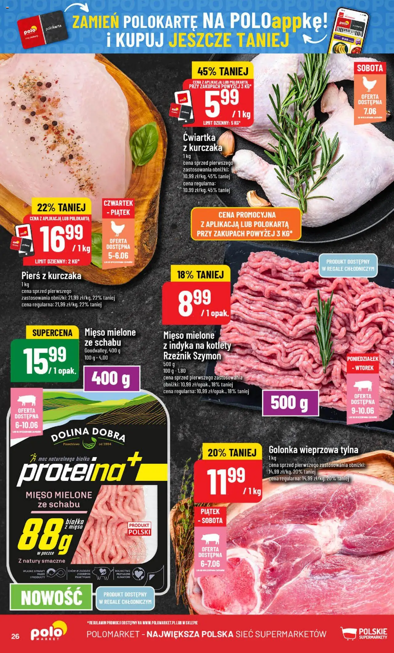 POLOmarket Gazetka od 04.06.2025 | Strona: 26 | Produkty: Pierś z kurczaka, Mięso, Mięso mielone, Kotlety