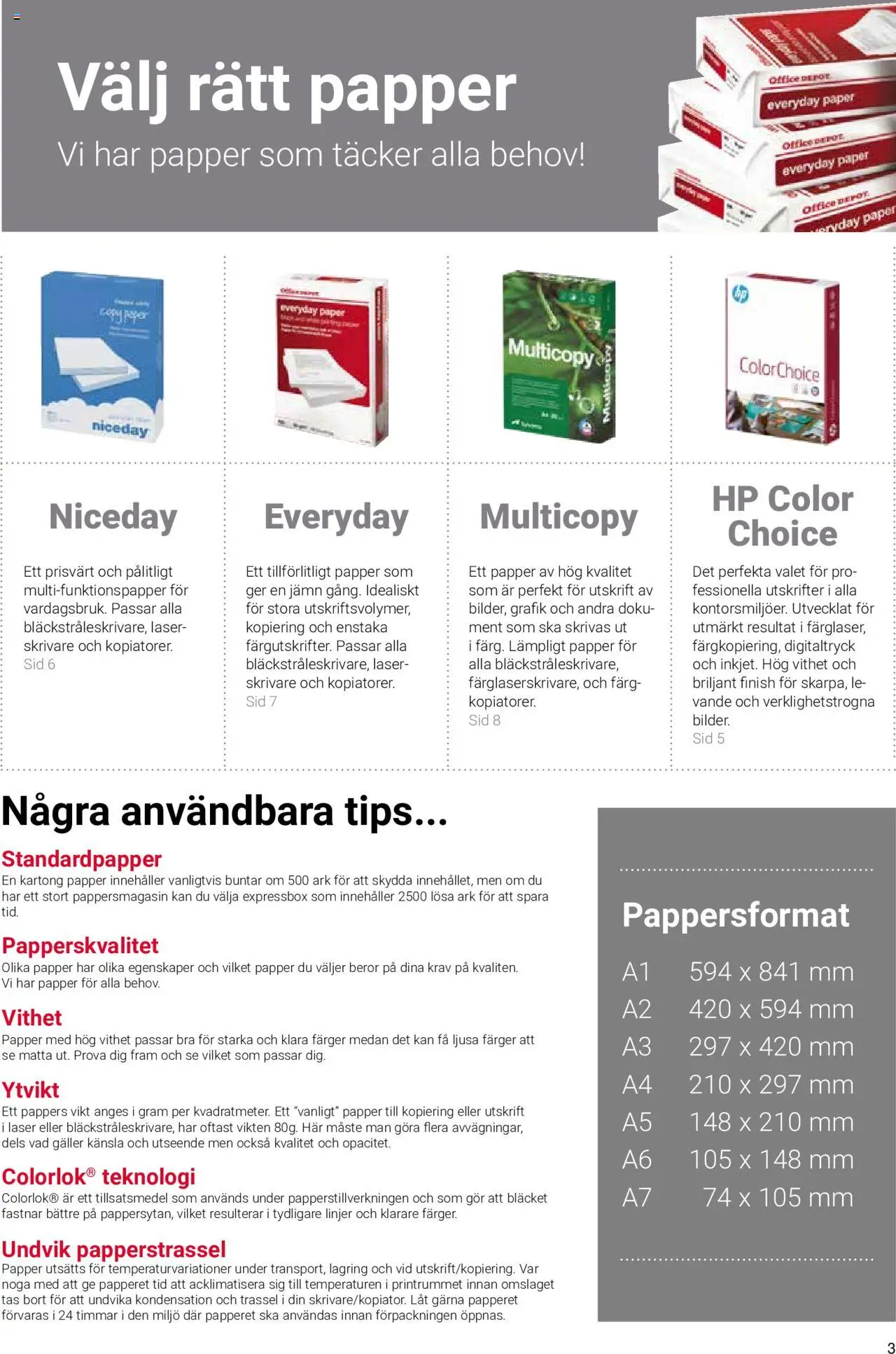 Office Depot reklamblad aktuell från 15.02.2024 | Sida: 5 | Produkter: Galler, Matta, Papper, Kartong
