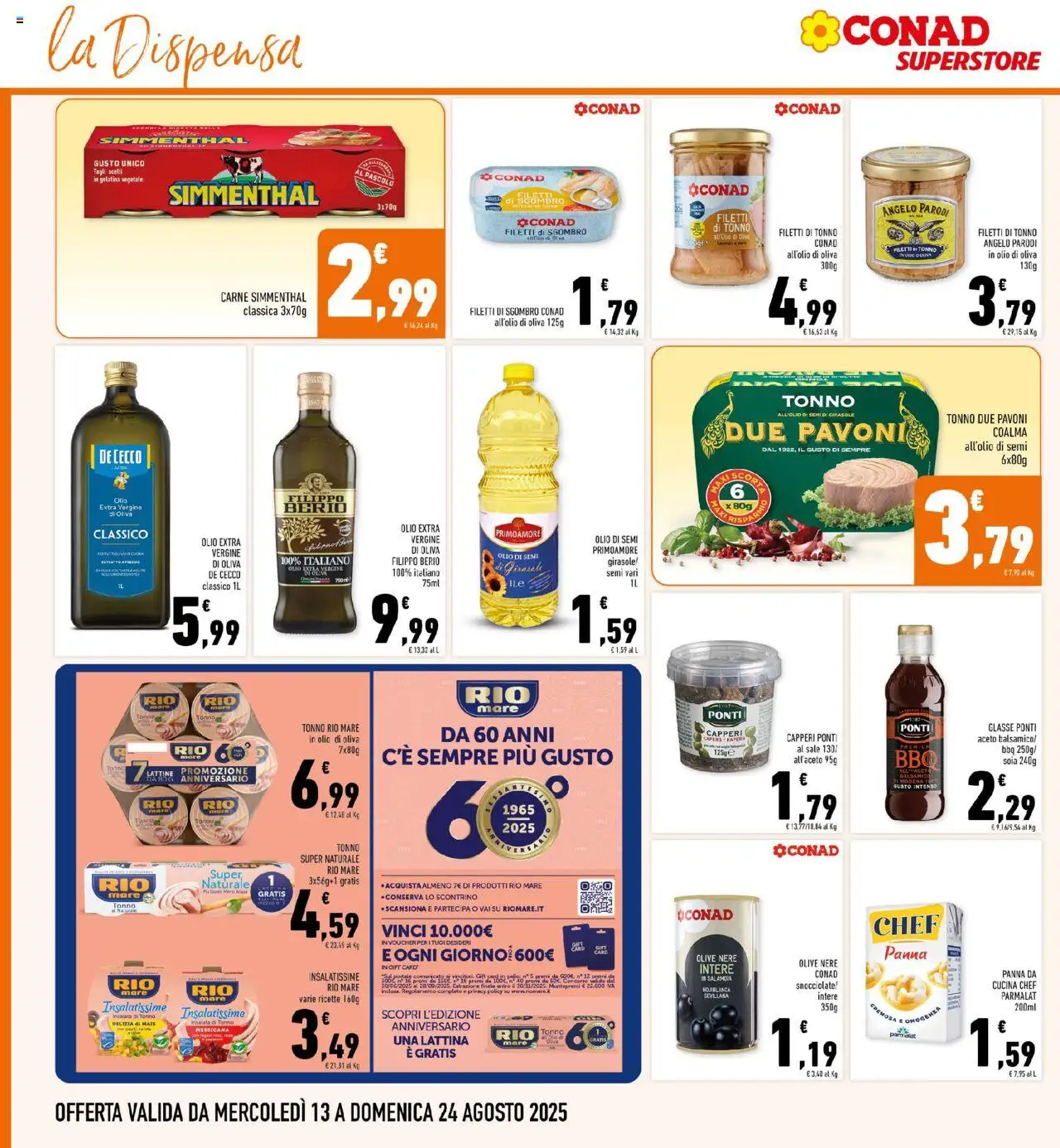 Volantino Conad del 13.08.2025 | Pagina: 20 | Prodotti: Sale, Olive, Aceto, Sgombro