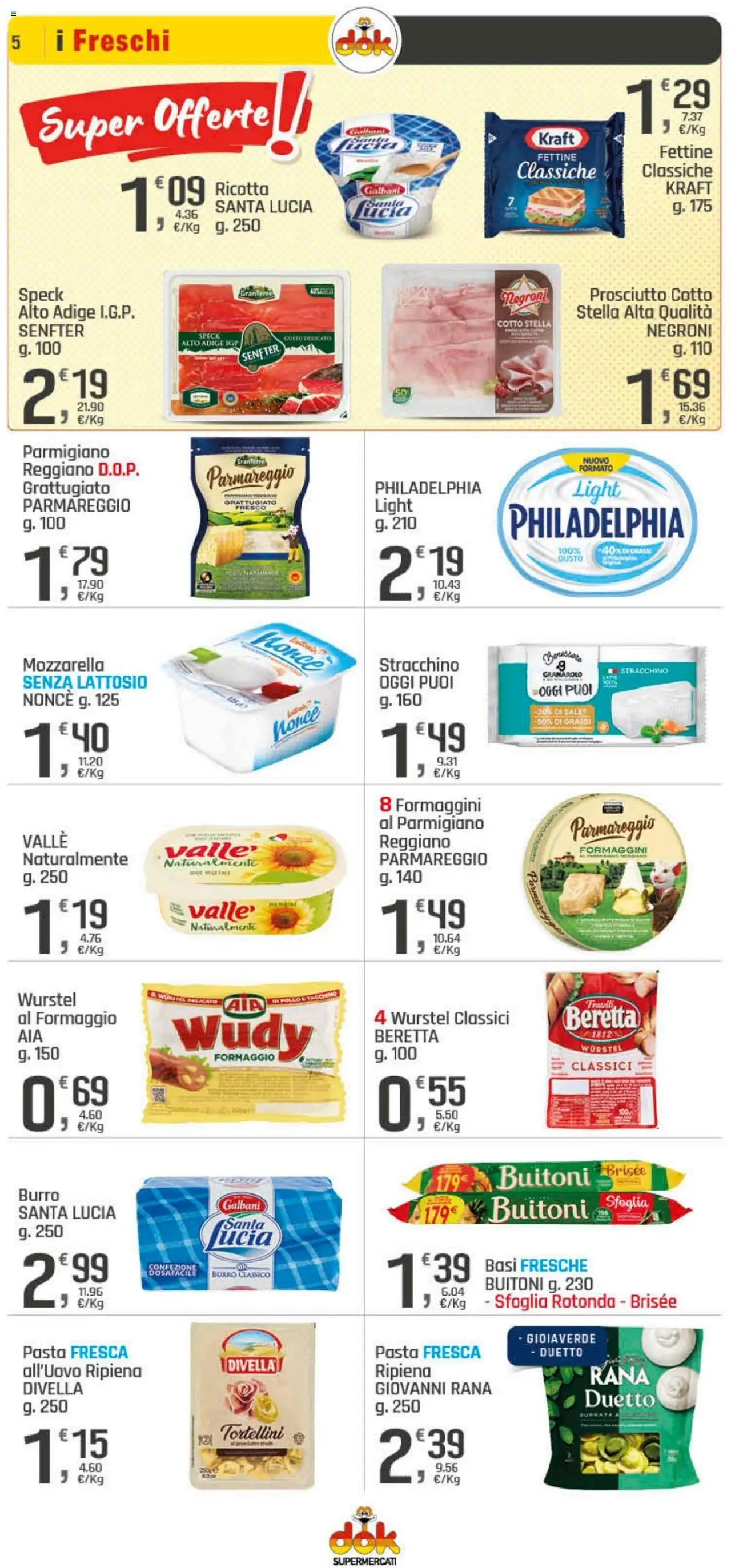 Volantino DOK del 23.10.2025 | Pagina: 5 | Prodotti: Tacchino, Formaggio, Parmigiano reggiano, Parmigiano