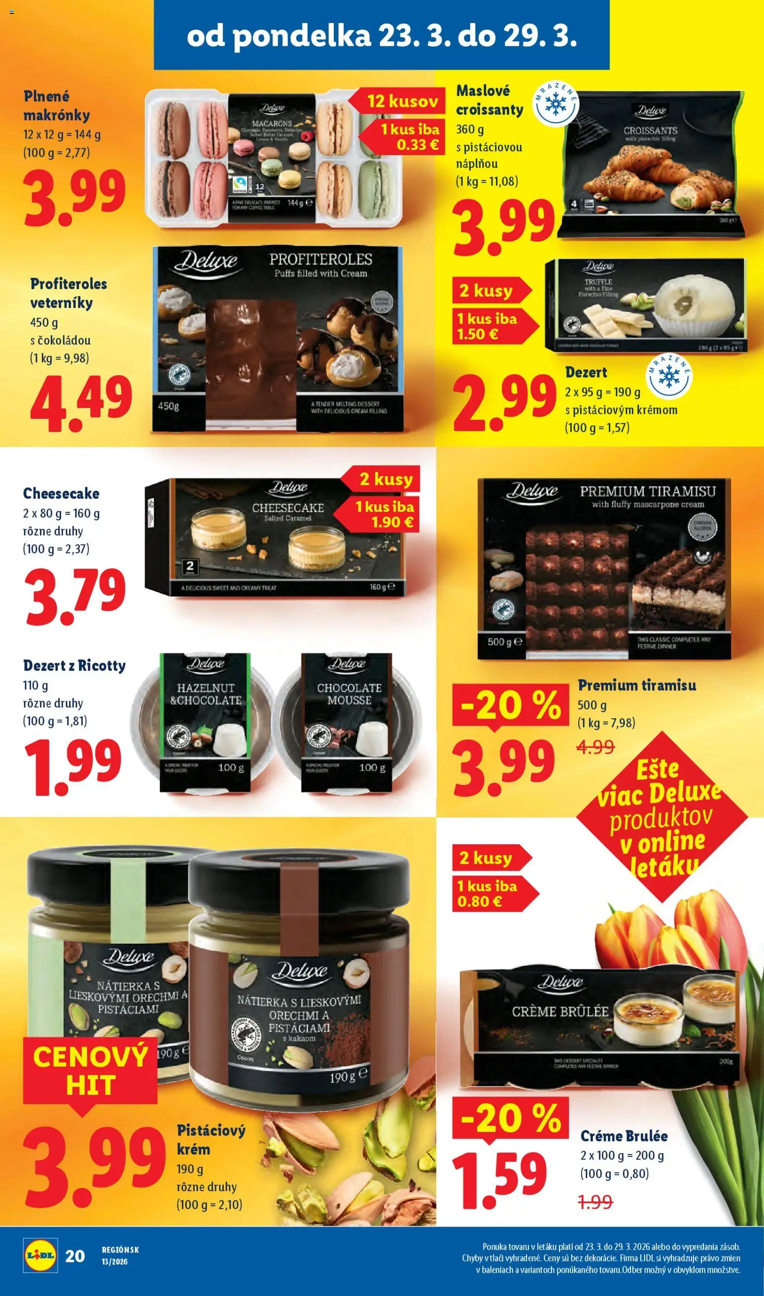 Nové Lidl akcie – leták je platný od 23.03.2026 | Strana: 22 | Produkty: Croissant, Makronky, Krém, Mascarpone