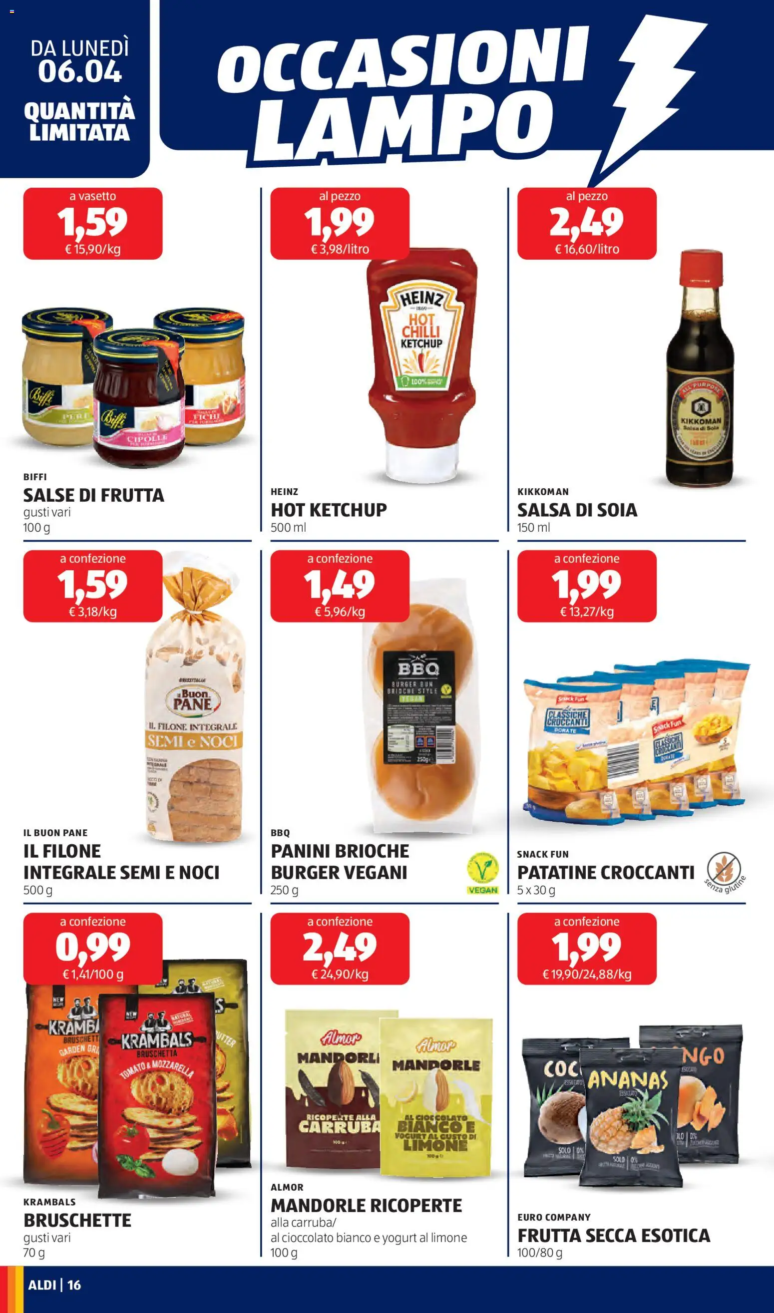 Volantino Aldi del 06.04.2026 | Pagina: 16 | Prodotti: Patatine, Limone, Noci, Ananas