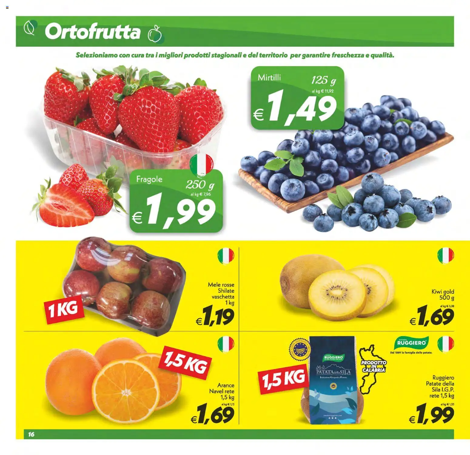 Volantino SuperConveniente del 03.02.2026 | Pagina: 16 | Prodotti: Mele, Arance, Fragole, Mirtilli