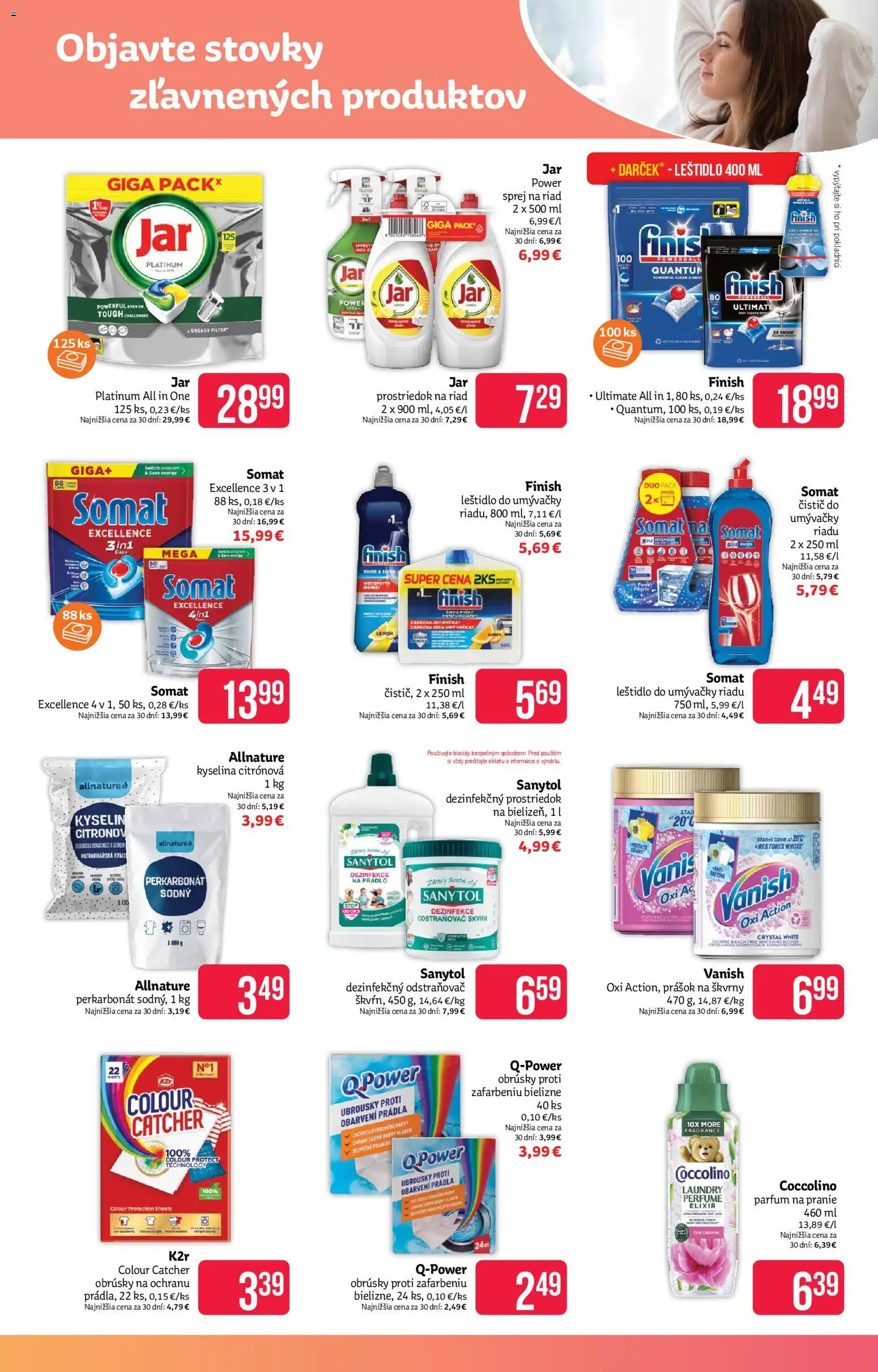 Nové Teta drogerie akcie – leták je platný od 27.04.2026 | Strana: 15 | Produkty: Vanish, Leštidlo  do umývačky riadu, Coccolino, Jar