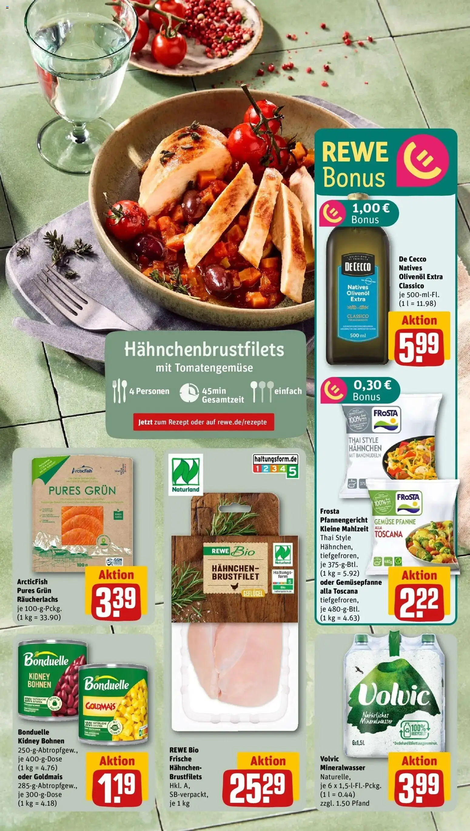 Rewe Prospekt Lahntal / Sterzhausen	 – gültig ab 05.04.2026 | Seite: 5 | Produkte: Olivenol, Frosta, Räucherlachs, Gemüse