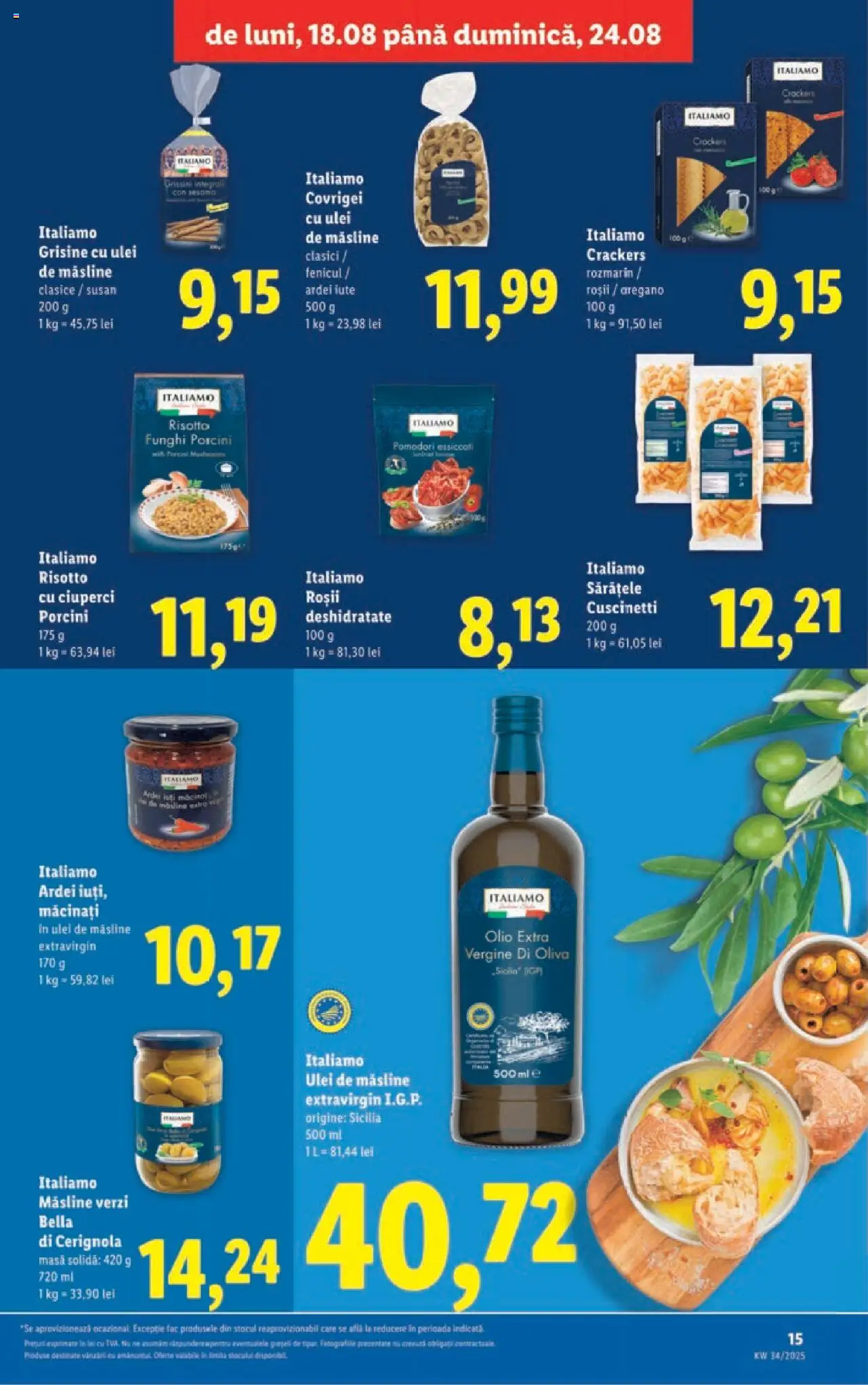 Catalog Lidl – valabil de la 18.08.2025 | Pagină: 15 | Produse: Măsline, Ciuperci, Ardei iute, Kanca