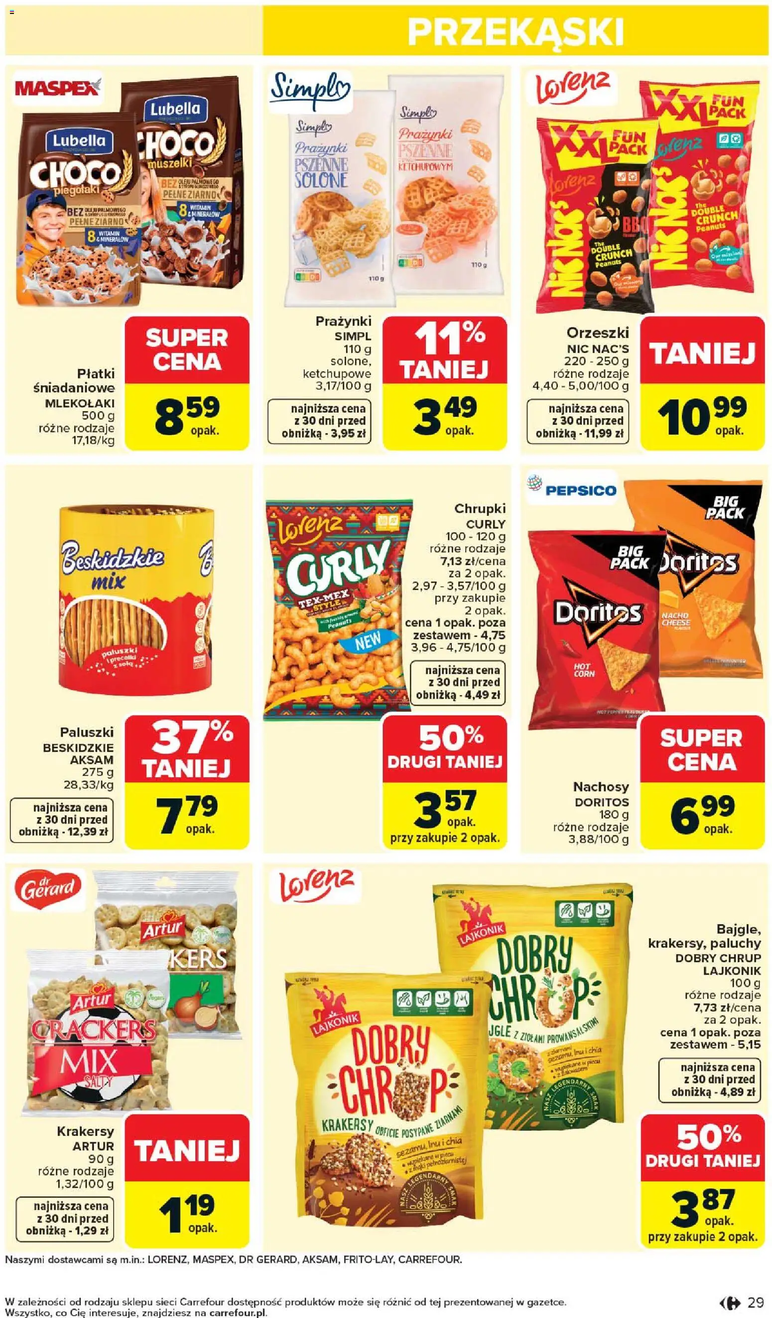 Carrefour gazetka od 20.04.2026 | Strona: 31 | Produkty: Chrupki, Doritos, Paluszki, Płatki