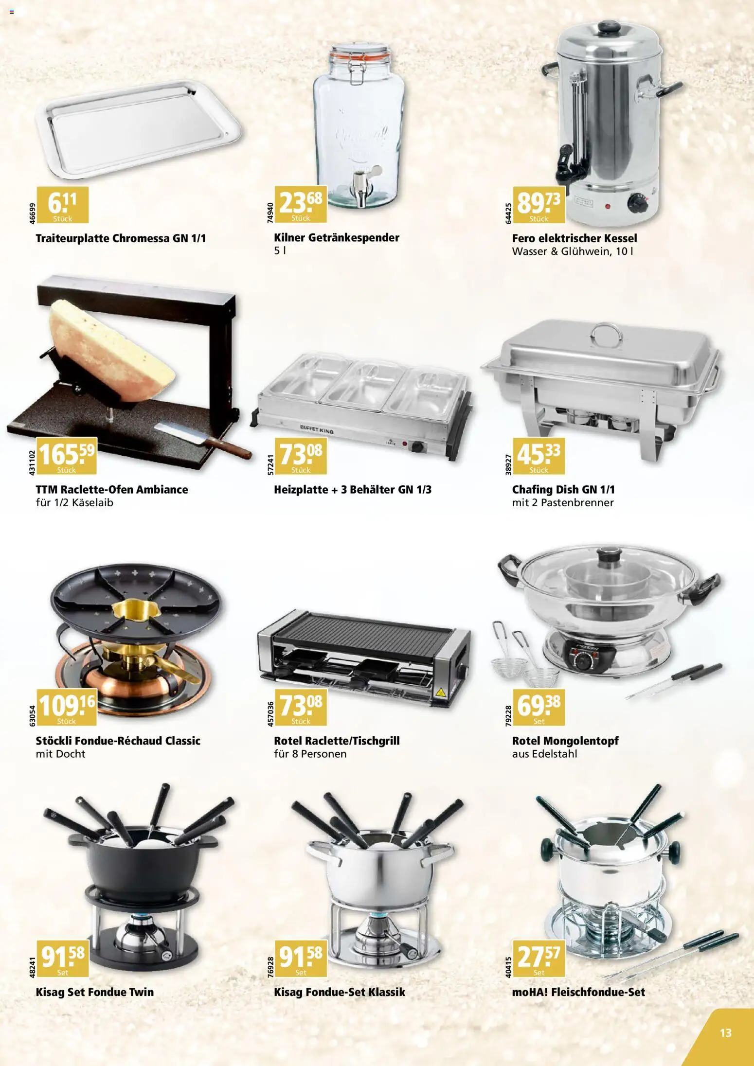 Aligro Aktionen Geschenke Chavannes, Matran, Genf, Sitten – gültig ab 03.11.2025 | Seite: 13 | Produkte: Wasser, Fondue, Kessel