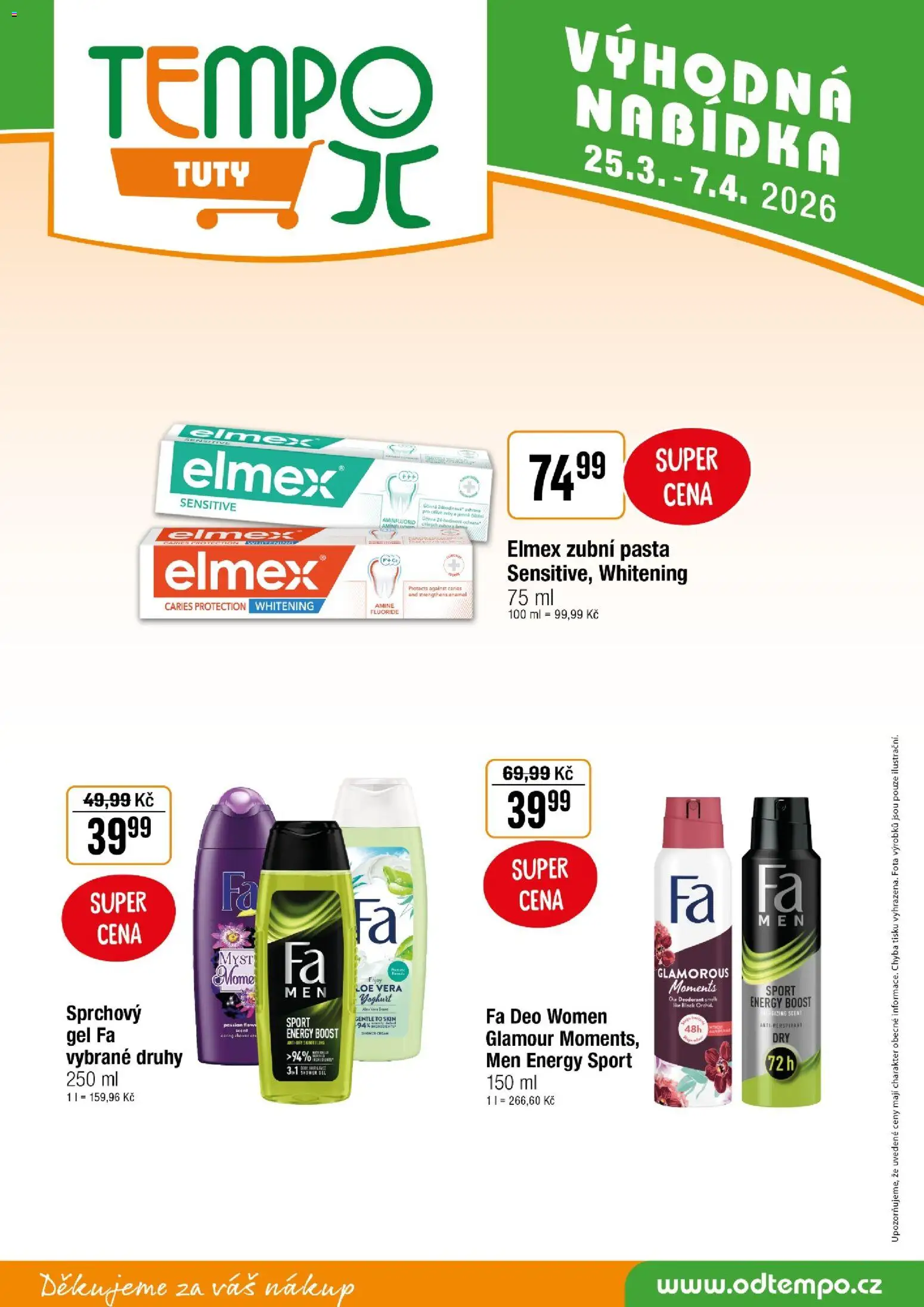 Tempo leták - Tuty od 25.03.2026 | Strana: 15 | Produkty: Deodorant, Antiperspirant, Elmex, Elmex zubní pasta