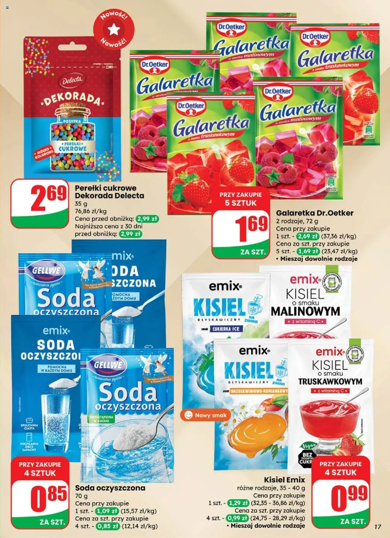 Dino Gazetka od 01.10.2025 | Strona: 17 | Produkty: Galaretka, Soda oczyszczona, Sok