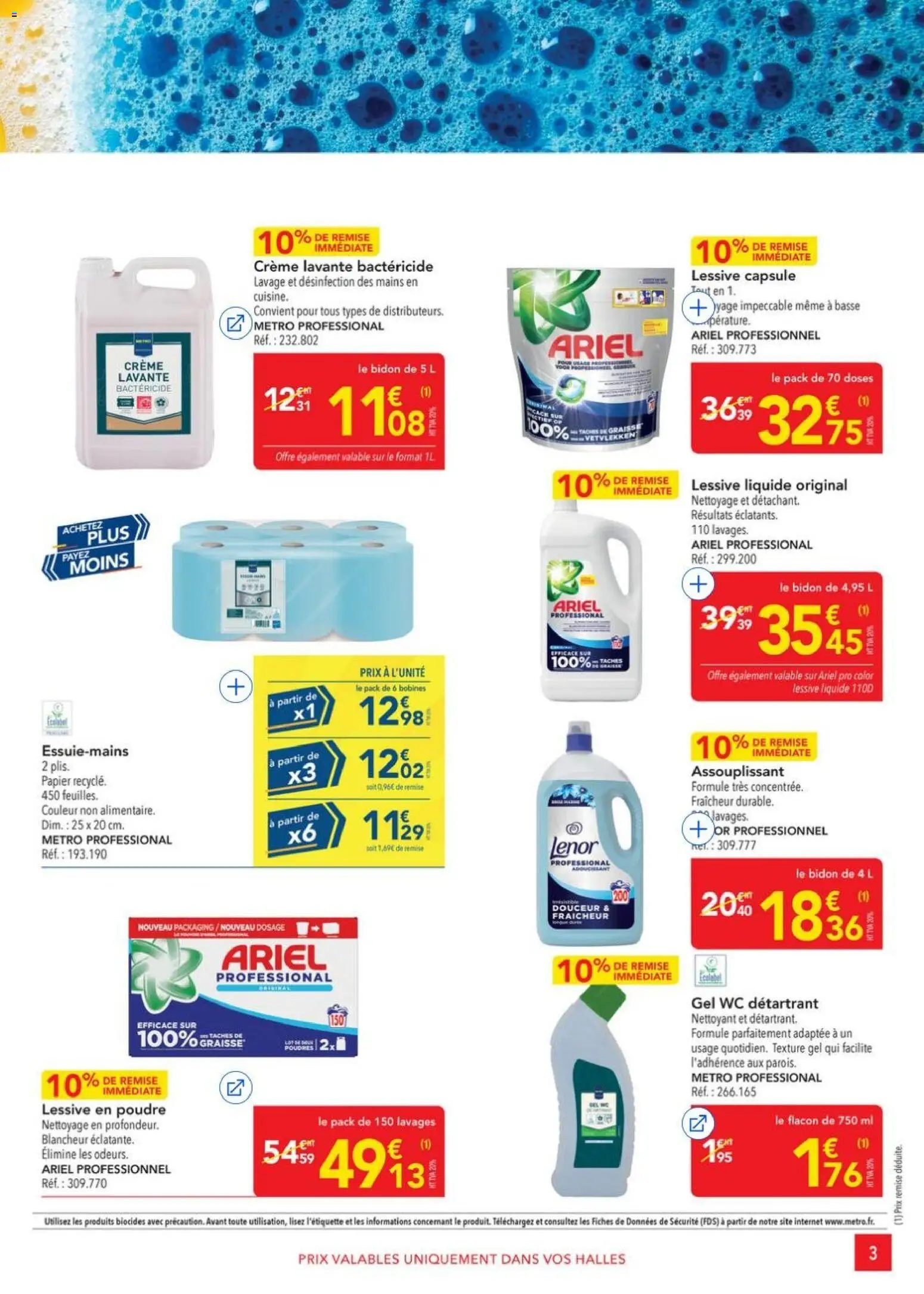 {H1} | Page: 3 | Produits: Lenor, Lessive en poudre, Lessive, Crème