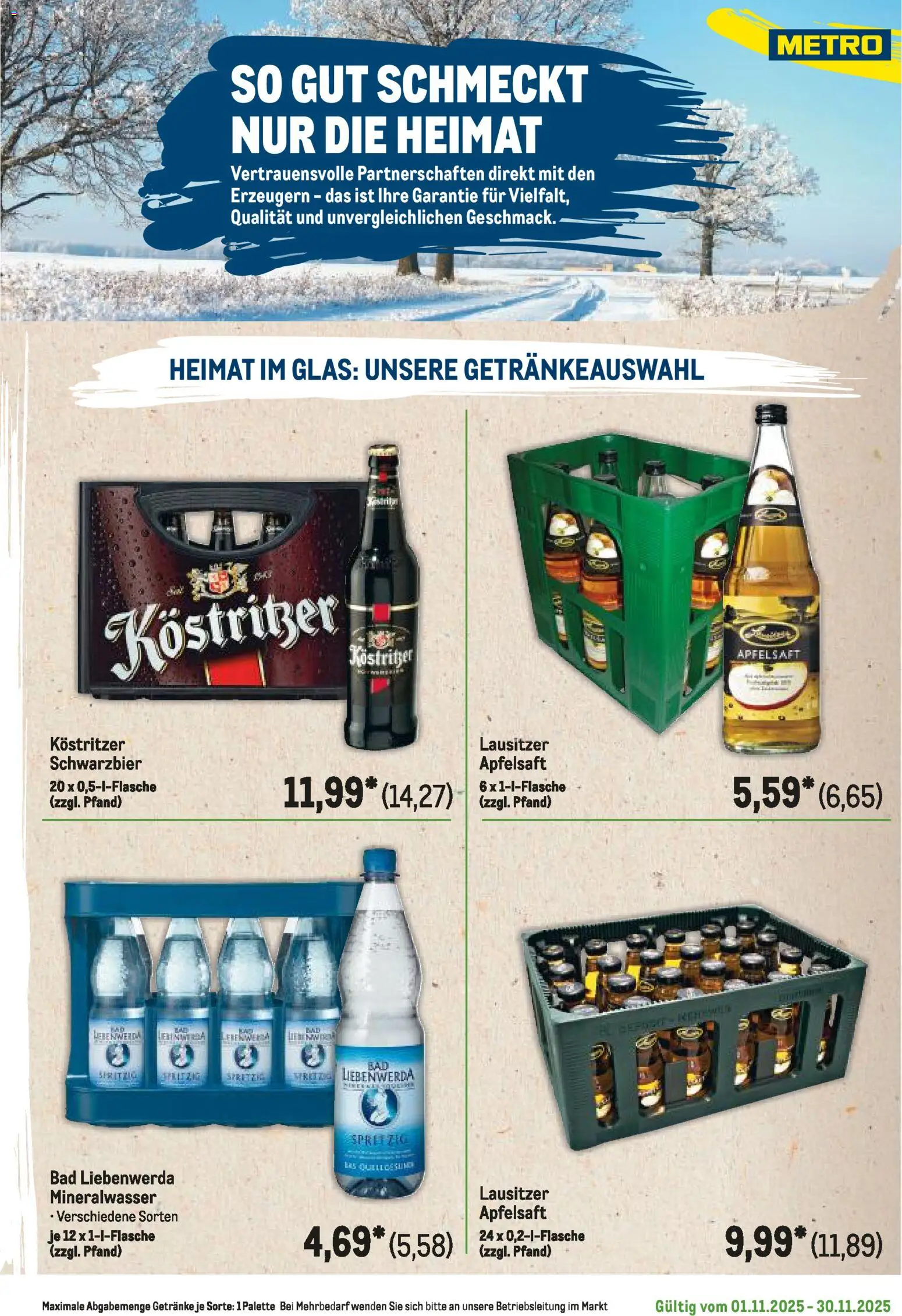Metro Regionaler Flyer – gültig ab 01.11.2025 | Seite: 93 | Produkte: Kostritzer, Bad, Apfelsaft, Mineralwasser