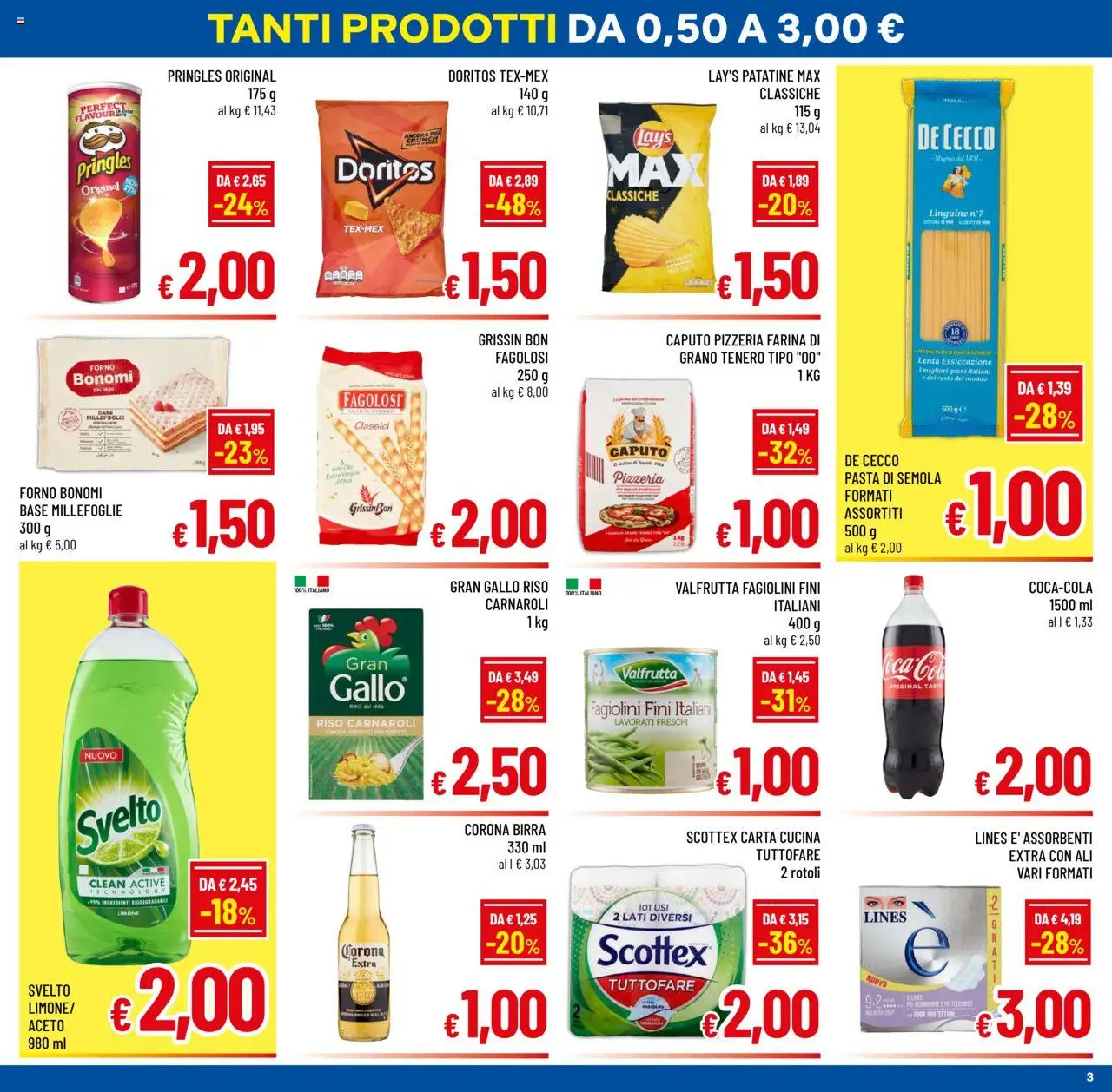 Volantino A&O del 15.10.2025 | Pagina: 3 | Prodotti: Riso Carnaroli, Riso, Patatine, Pasta