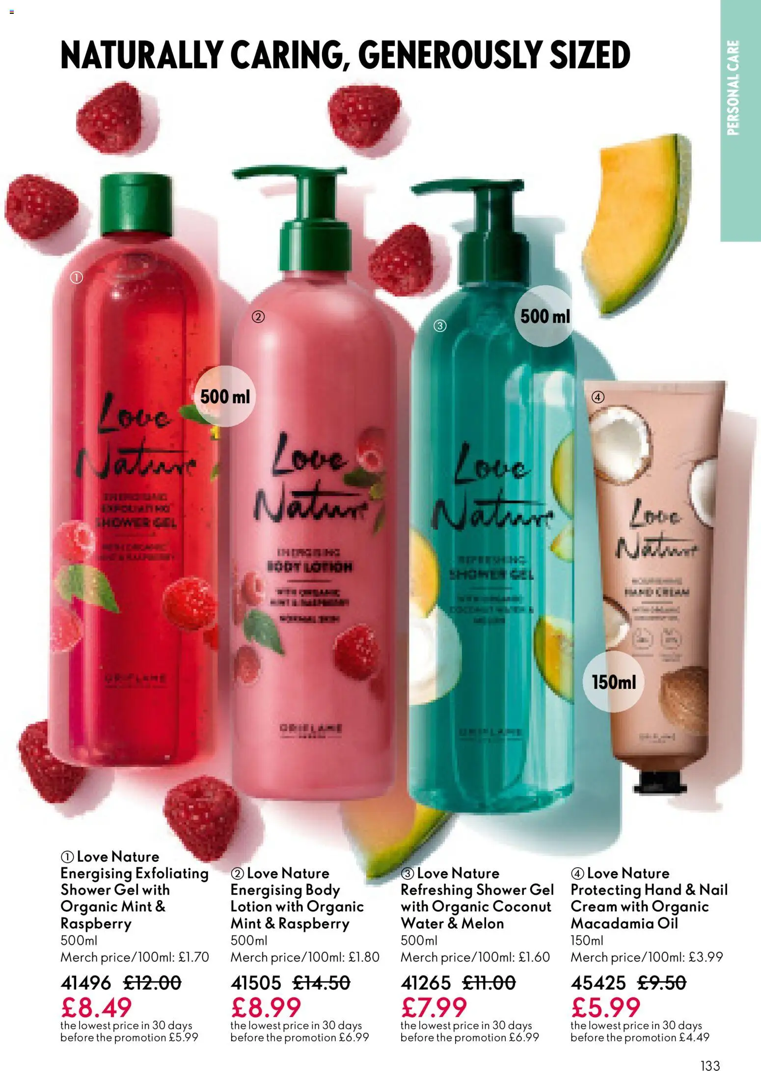 {H1} | Page: 133 | Products: Shower, Shower gel, Raspberry, Coconut