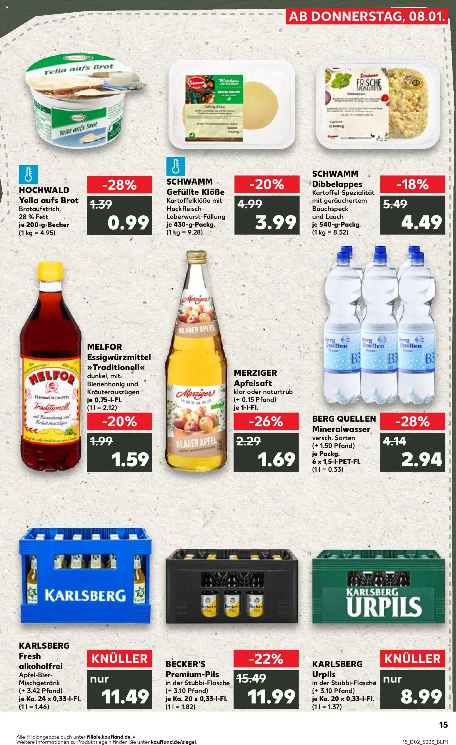 Kaufland prospekt Völklingen	 – gültig ab 08.01.2026 | Seite: 15 | Produkte: Äpfel, Mineralwasser, Brot, Hackfleisch