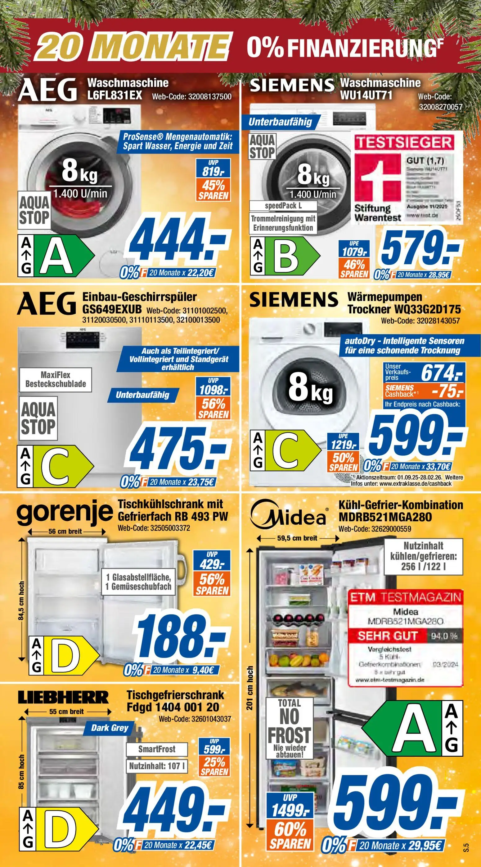Expert  Aktuelle Beilage – gültig ab 15.12.2025 | Seite: 5 | Produkte: Siemens, Gorenje, Waschmaschine, Kühlgefrierkombination