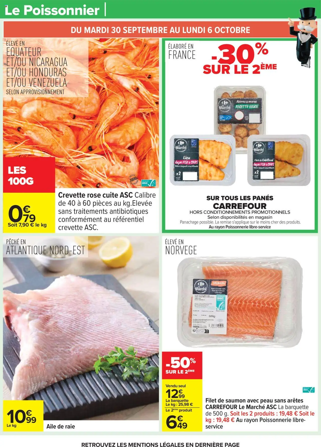  | Page: 26 | Produits: Aile de raie, Crevette, Chips, Saumon
