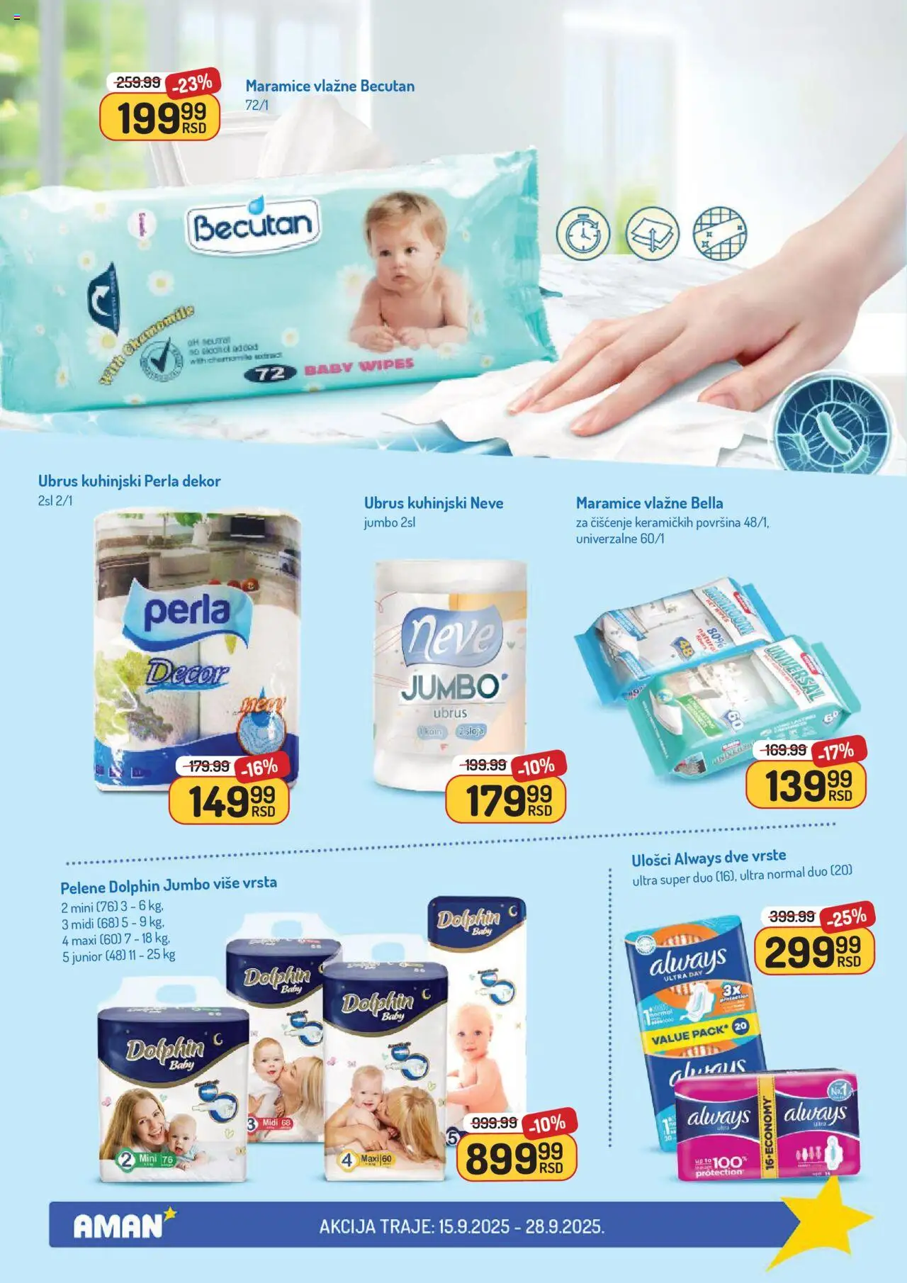 Aman katalog - važi od 15.09.2025 | Strana: 32 | Proizvode: Ubrus, Pelene