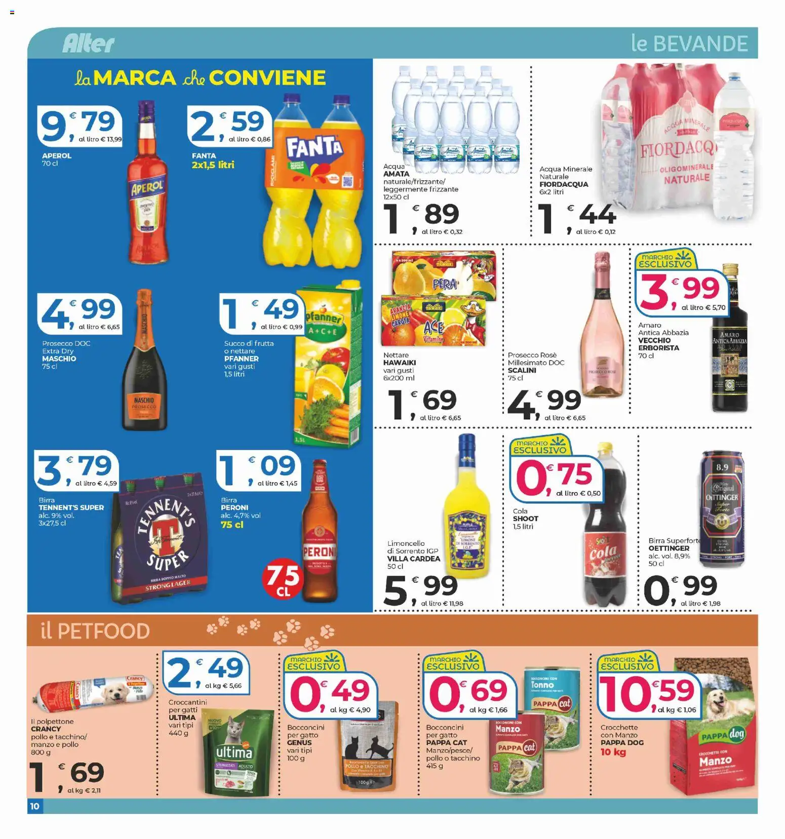 Volantino Alter Discount del 17.10.2025 | Pagina: 10 | Prodotti: Manzo, Carota, Succo di frutta, Amaro