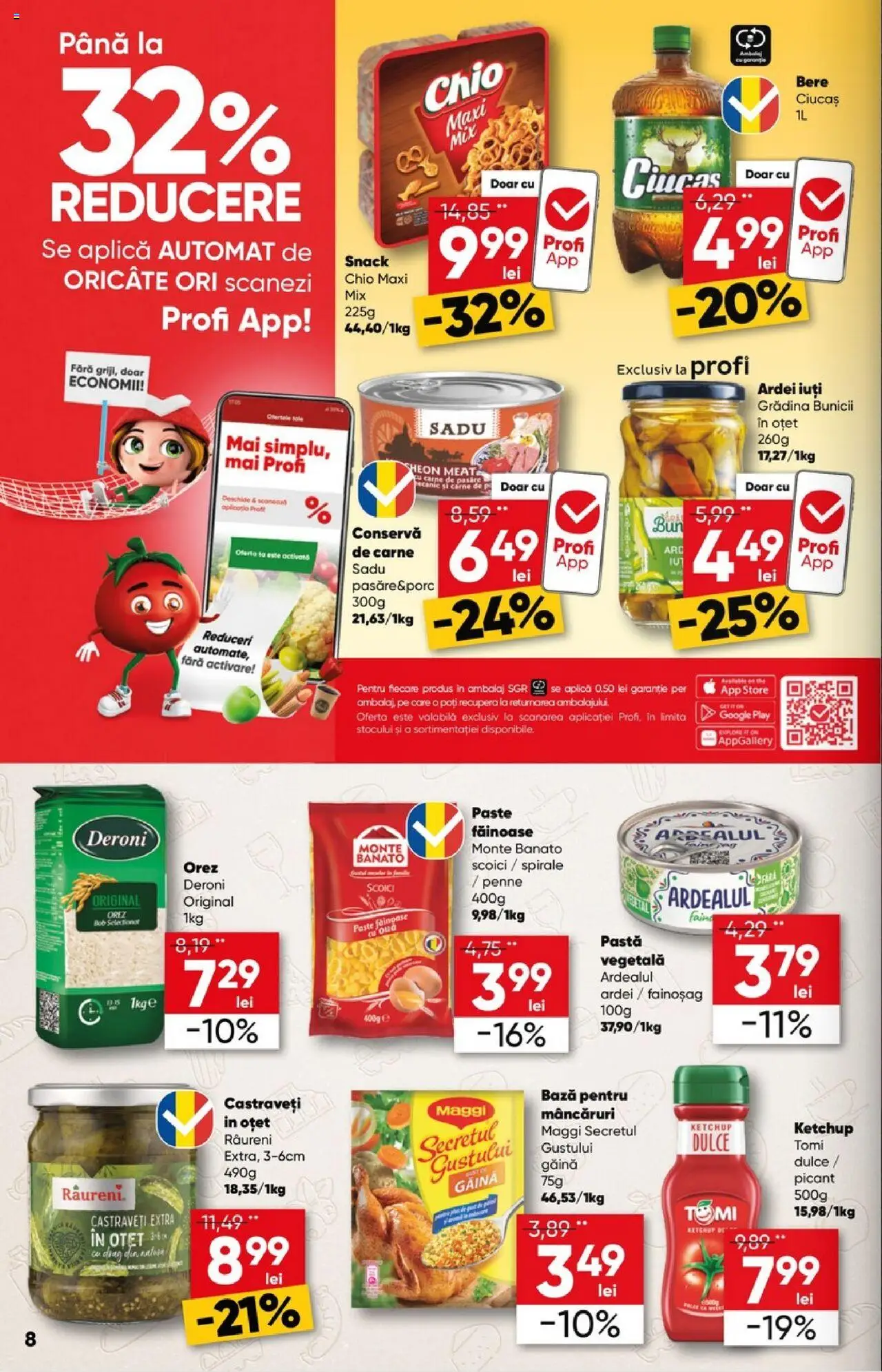 Catalog Profi Loco – valabil de la 06.08.2025 | Pagină: 8 | Produse: Ouă, Paste, Ketchup, Castraveți