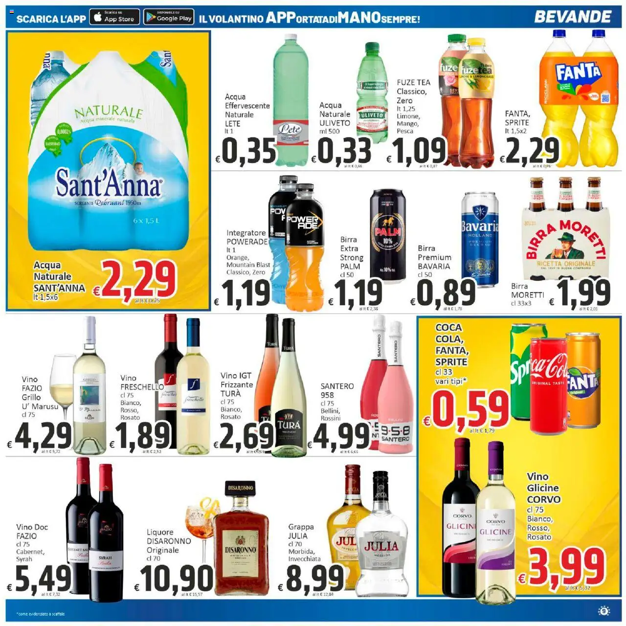 Volantino Paghi Poco del 10.10.2025 | Pagina: 9 | Prodotti: Tè, Pesca, Fanta, Liquore
