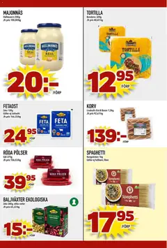 Din Mat - erbjudanden - Förhandsvisning av reklamblad från butik Din Mat aktuell från 16.02.2026 | Sida: 5 | Produkter: Bacon, Galler, Fetaost, Majonnäs