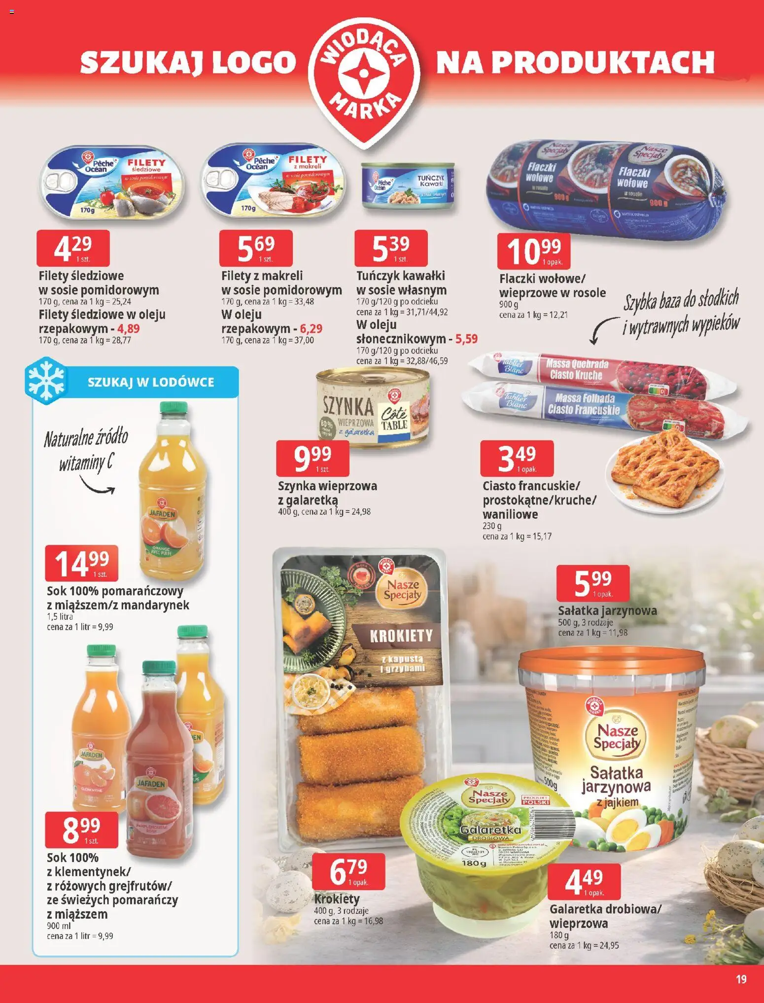 E.Leclerc gazetka - Zamość Wielkanoc od 24.03.2026 | Strona: 19 | Produkty: Kapusta, Ciasto, Tuńczyk, Sok