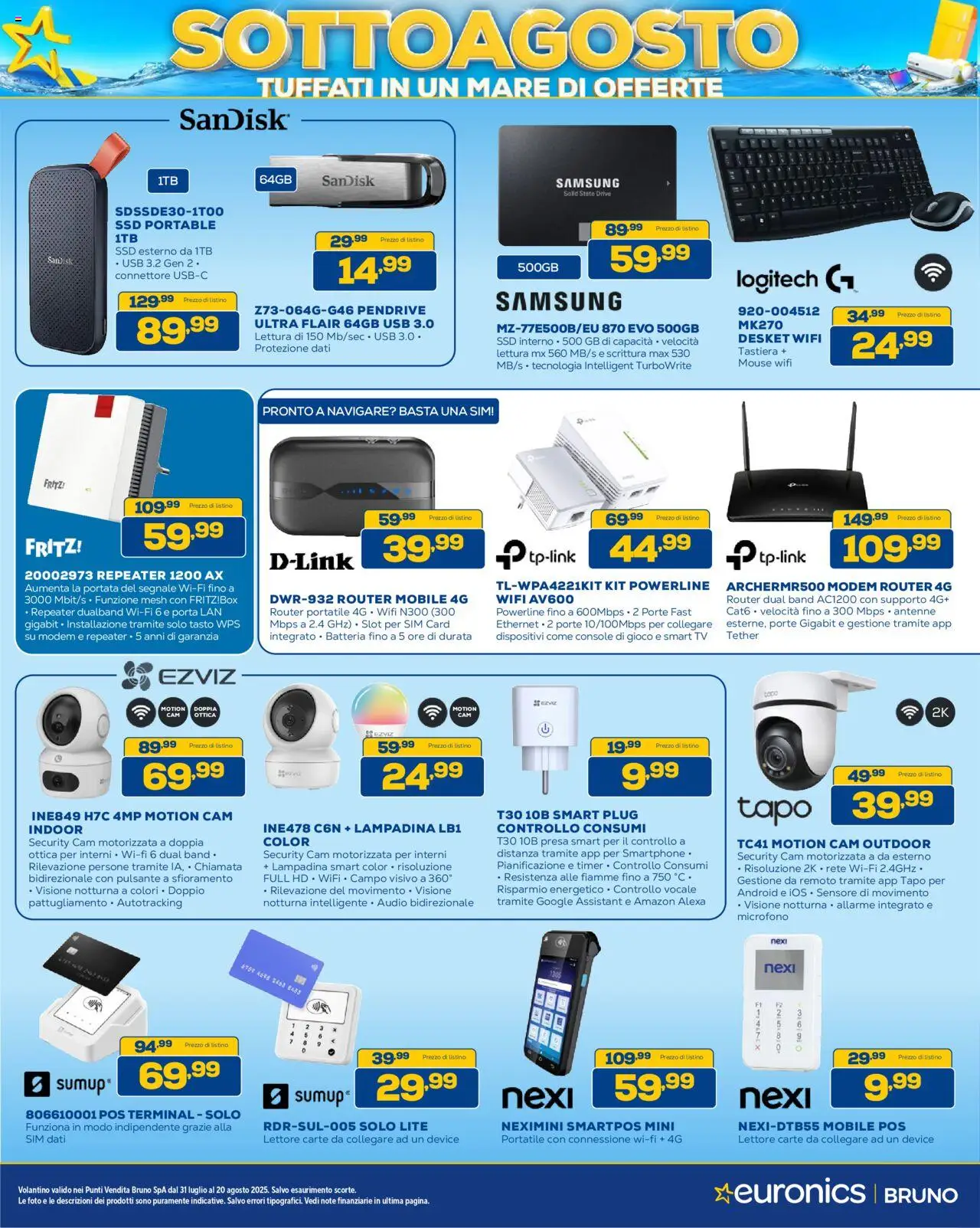 Volantino Euronics del 31.07.2025 | Pagina: 12 | Prodotti: Mobile, TV, USB, Batteria