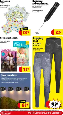 Handmodel melkopschuimer, Met aan-uitschakelaar en werkt op 2 AA-batterijen (niet inbegrepen). Alleen verkrijgbaar in de winkel. - Voorbeeld van een folder van Kruidvat, geldig van 24.03.2026 | Pagina: 56 | Producten: Leggings, Kan, Legging, Melkopschuimer