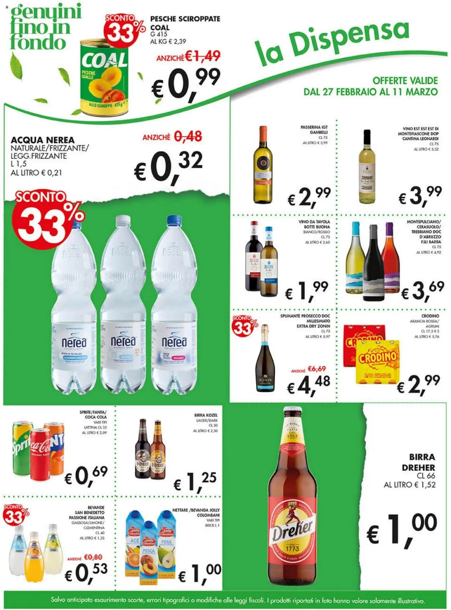 Volantino Coal del 27.02.2026 | Pagina: 9 | Prodotti: Birra, Prosecco, Vino, Pera