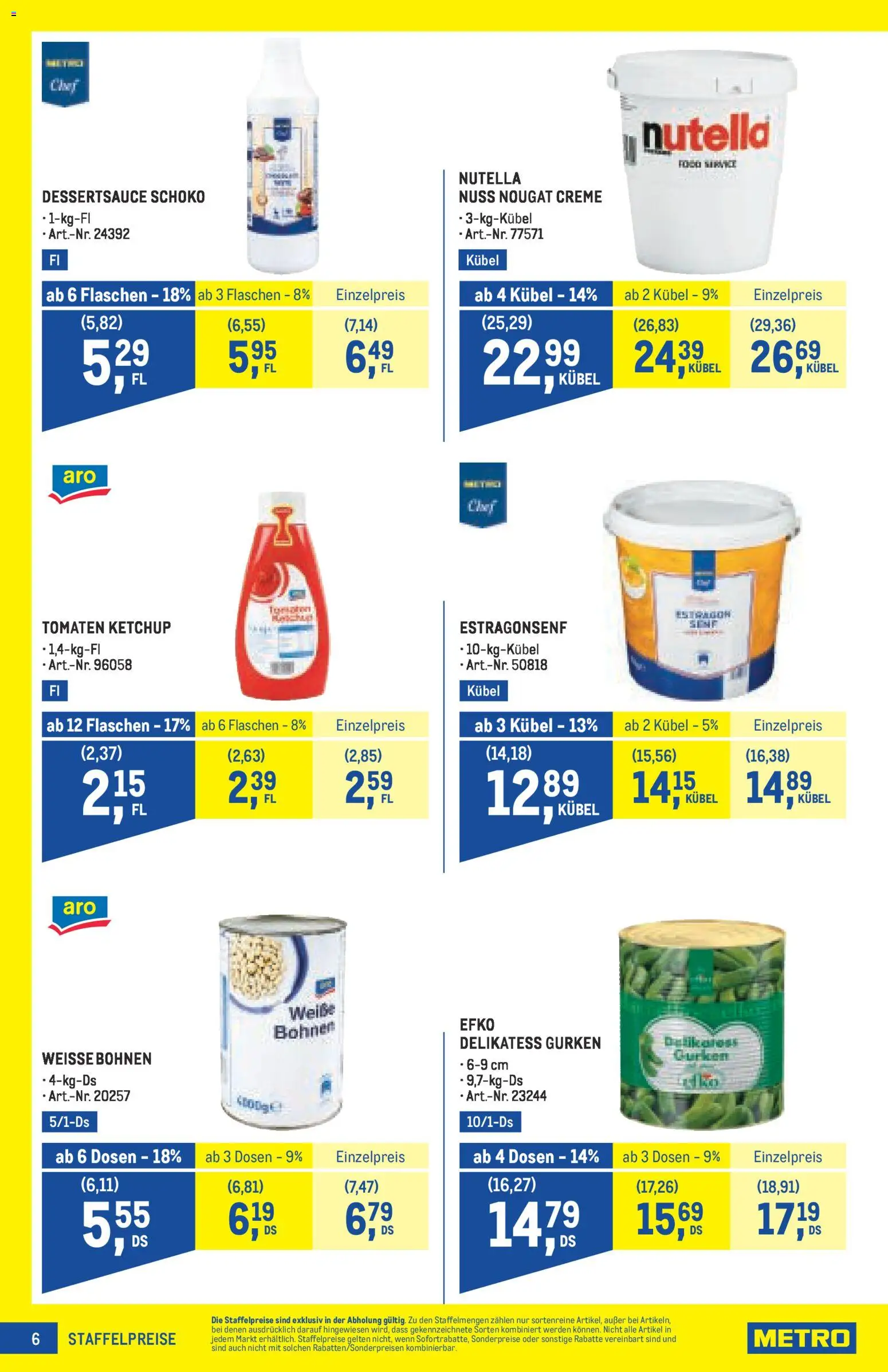 Metro Profi gültig ab 05.03.2026 | Seite: 6 | Produkte: Ketchup, Gurken, Creme, Tomaten