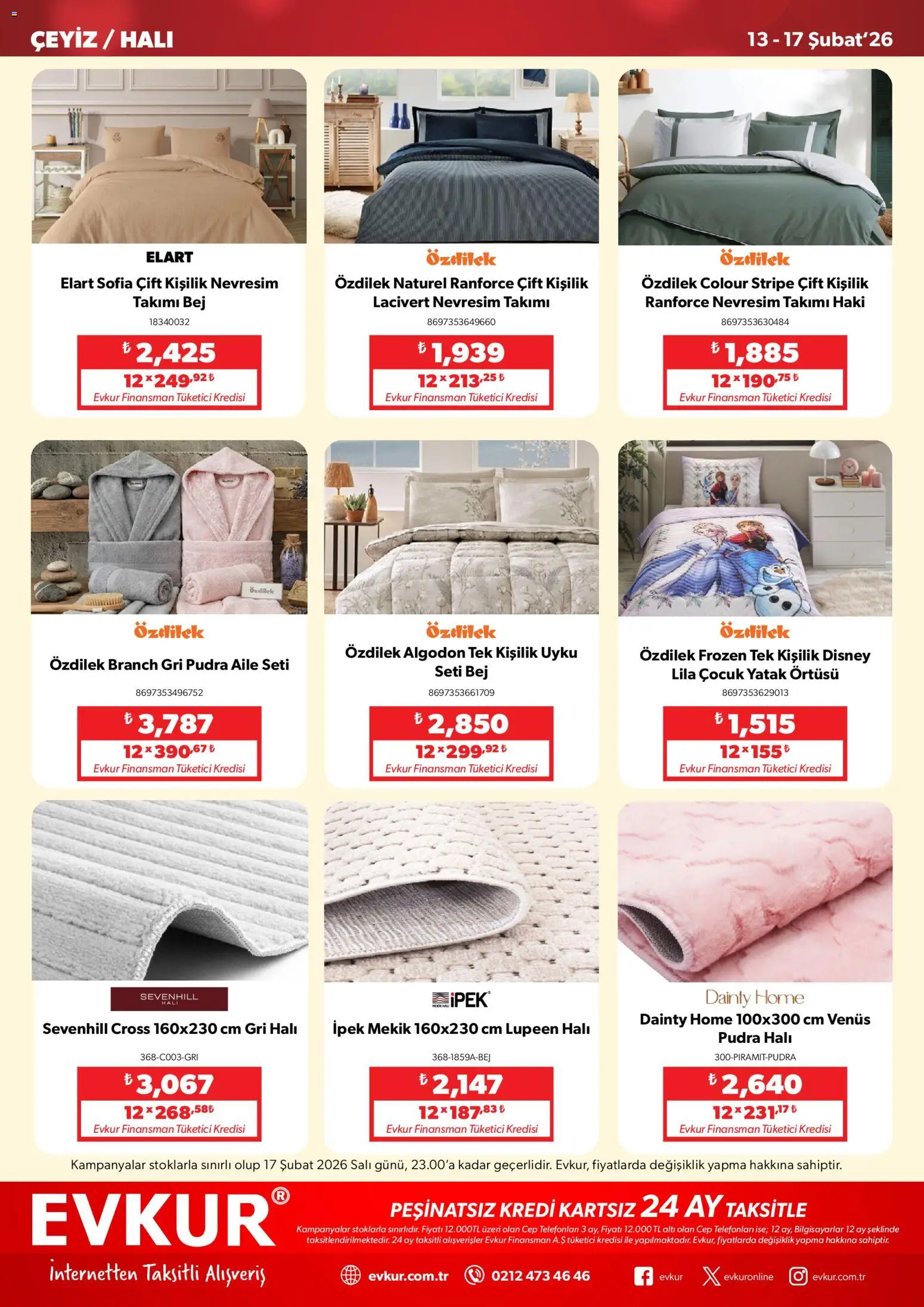 Evkur Katalog - 13.02.2026 tarihinden itibaren geçerlidir | Sayfa: 9 | Ürünler: Yatak, Halı, Nevresim, Yatak örtüsü