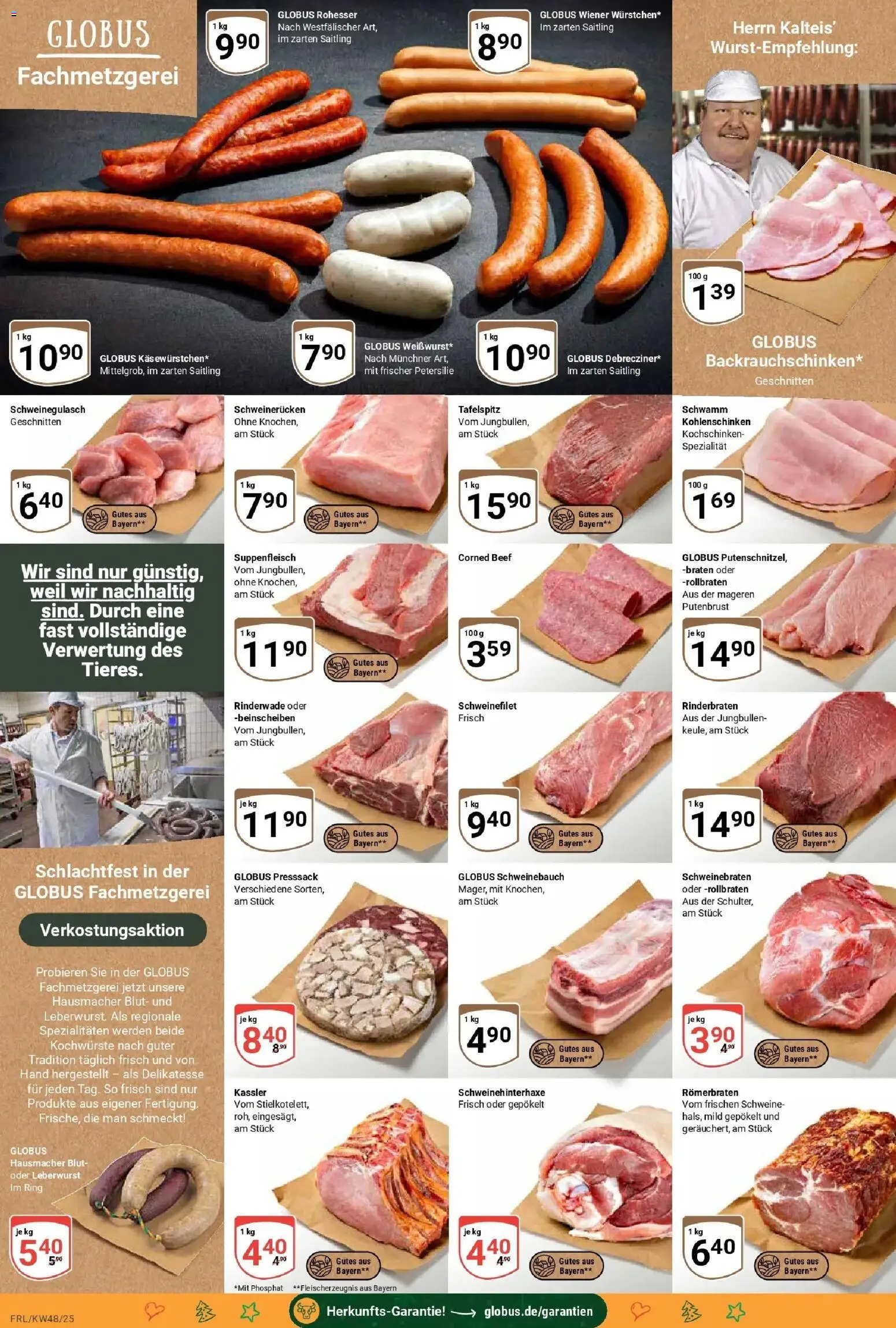 Globus prospekt Freilassing	 – gültig ab 23.11.2025 | Seite: 8 | Produkte: Rinderbraten, Schweinebauch, Schweinerucken, Petersilie