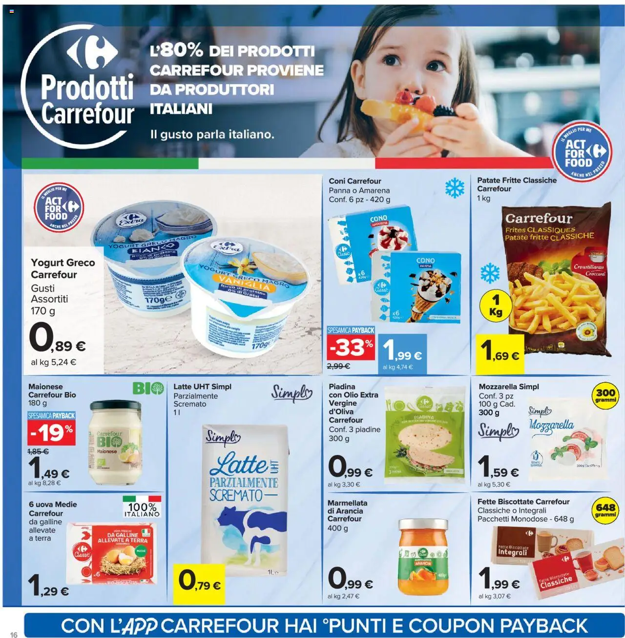 Volantino Carrefour del 15.09.2025 | Pagina: 16 | Prodotti: Yogurt, Panna, Patate, Mozzarella